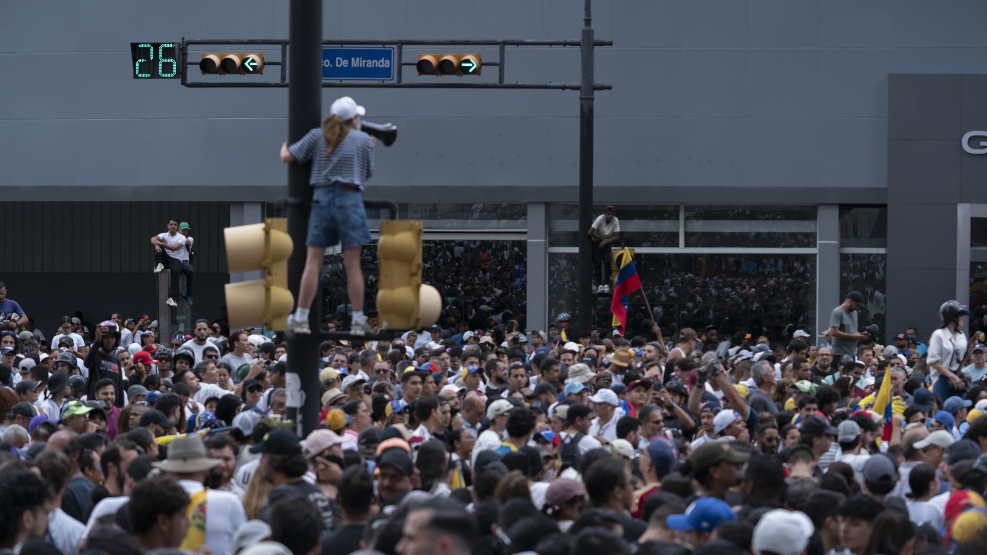 Demonstrators during a protest of the Venezuelan election in Caracas, Venezuela, on Tuesday, July 30, 2024.