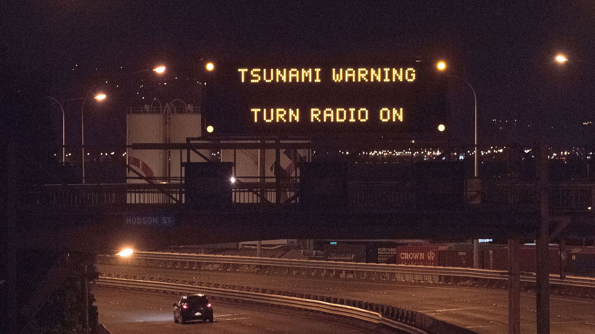 Tsunami warning.