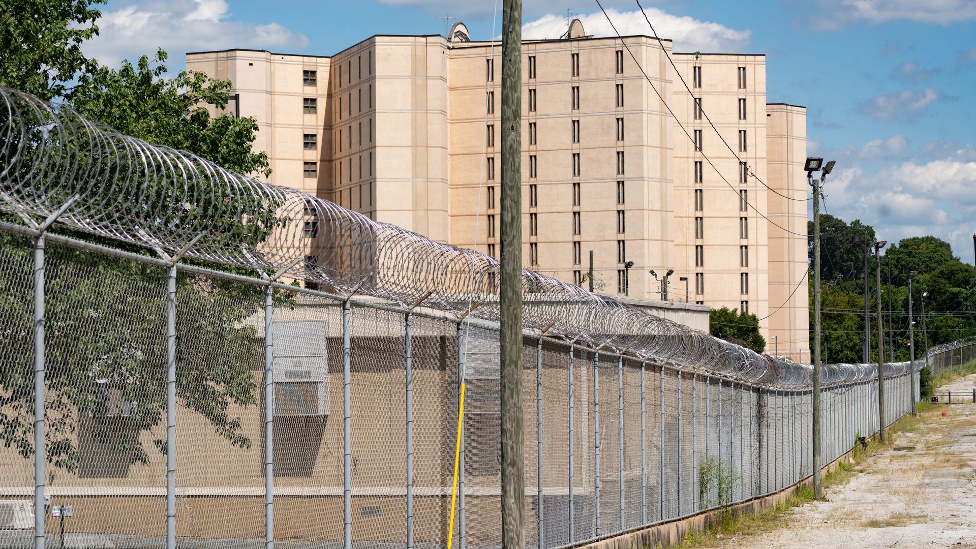 The exterior of the Fulton County Jail