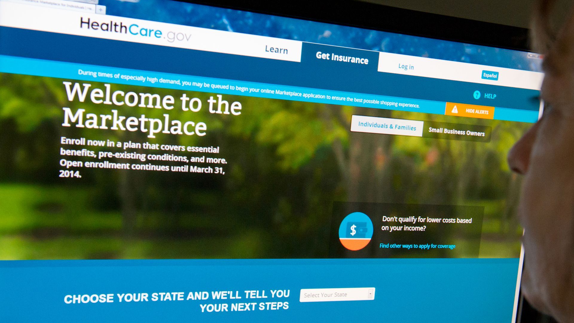 Healthcare.gov homepage