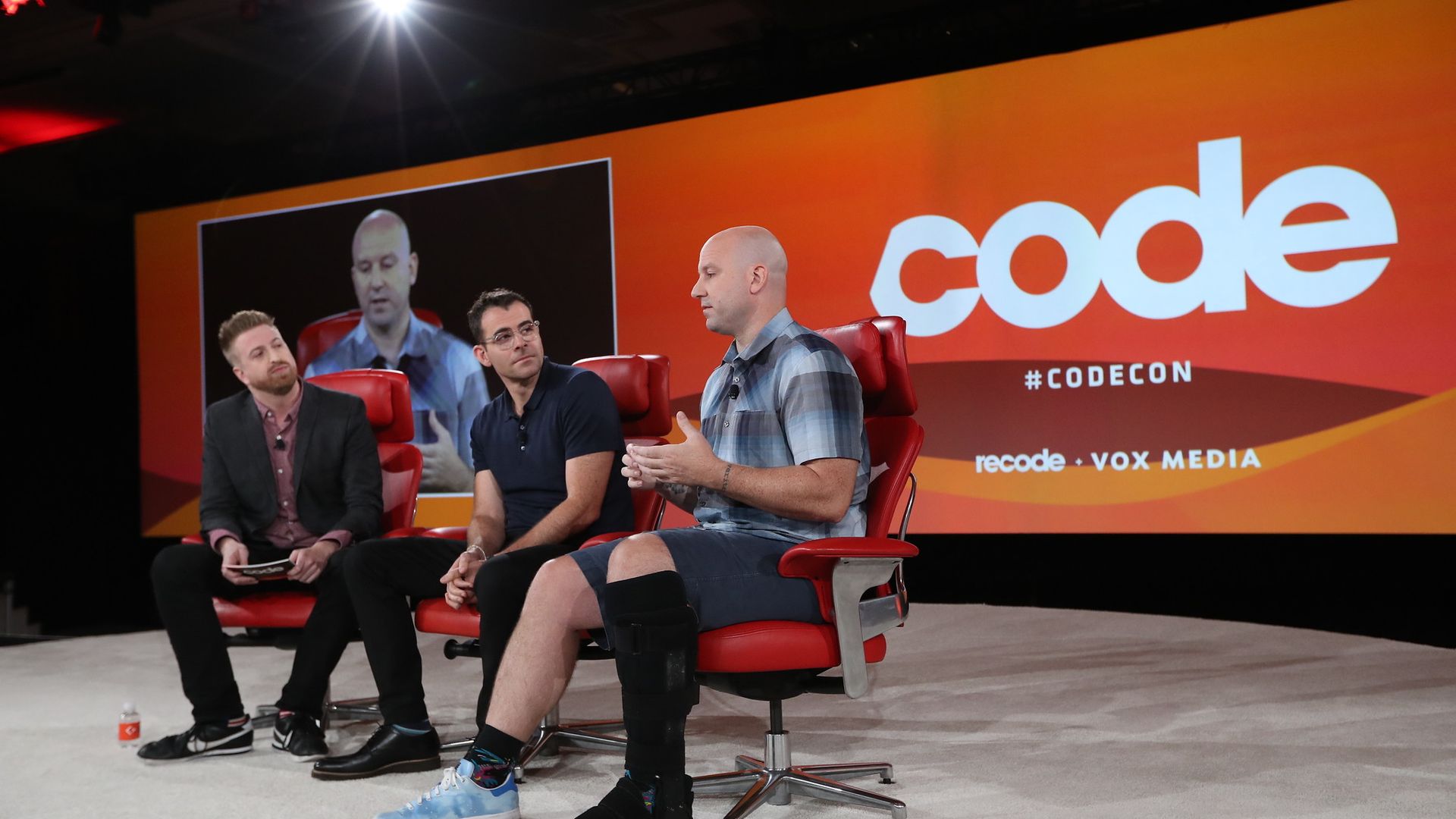 Facebook executives Adam Mosseri and Andrew Bosworth at Code Conference 2019