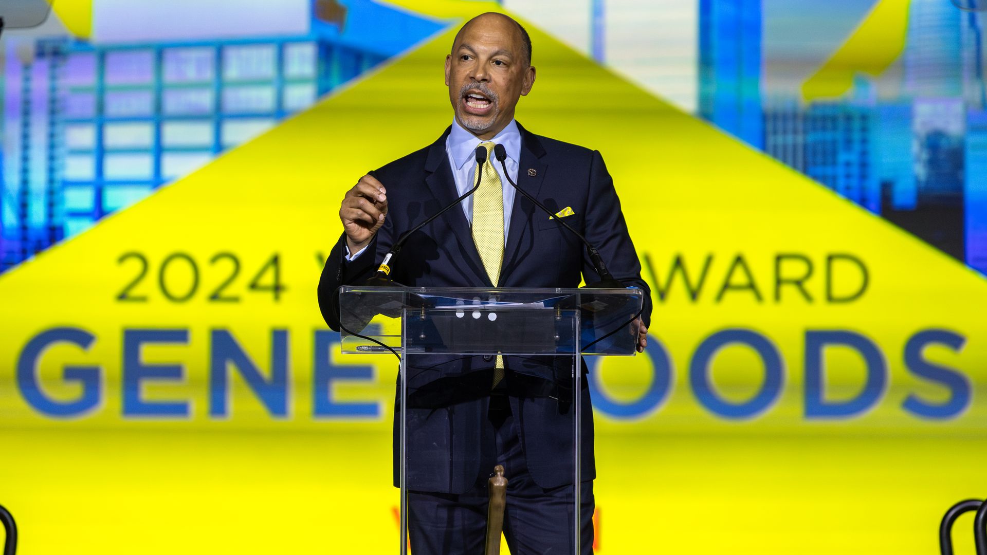 Gene Woods giving a speech