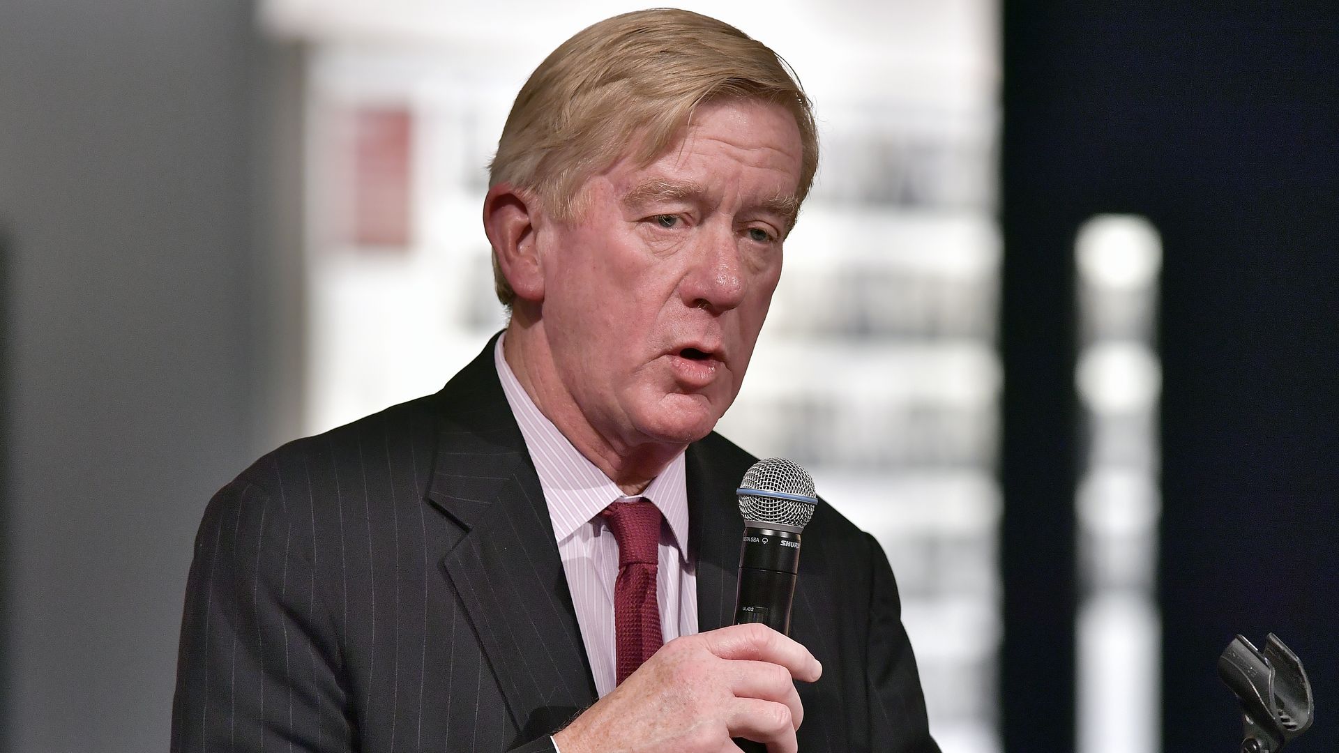 Former Massachusetts Governor William Weld at Harvard University's Shorenstein Center on Media, Politics and Public Policy on March 6, 2018 in Cambridge, Massachusetts.