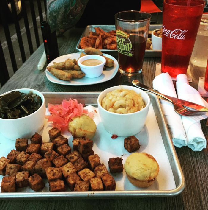A vegetarian smoked tofu platter via Instagram
