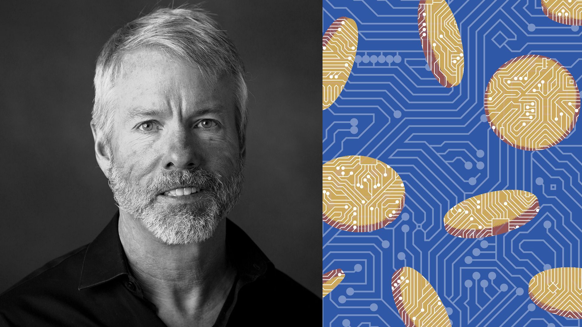 Photo illustration of Michael Saylor. 