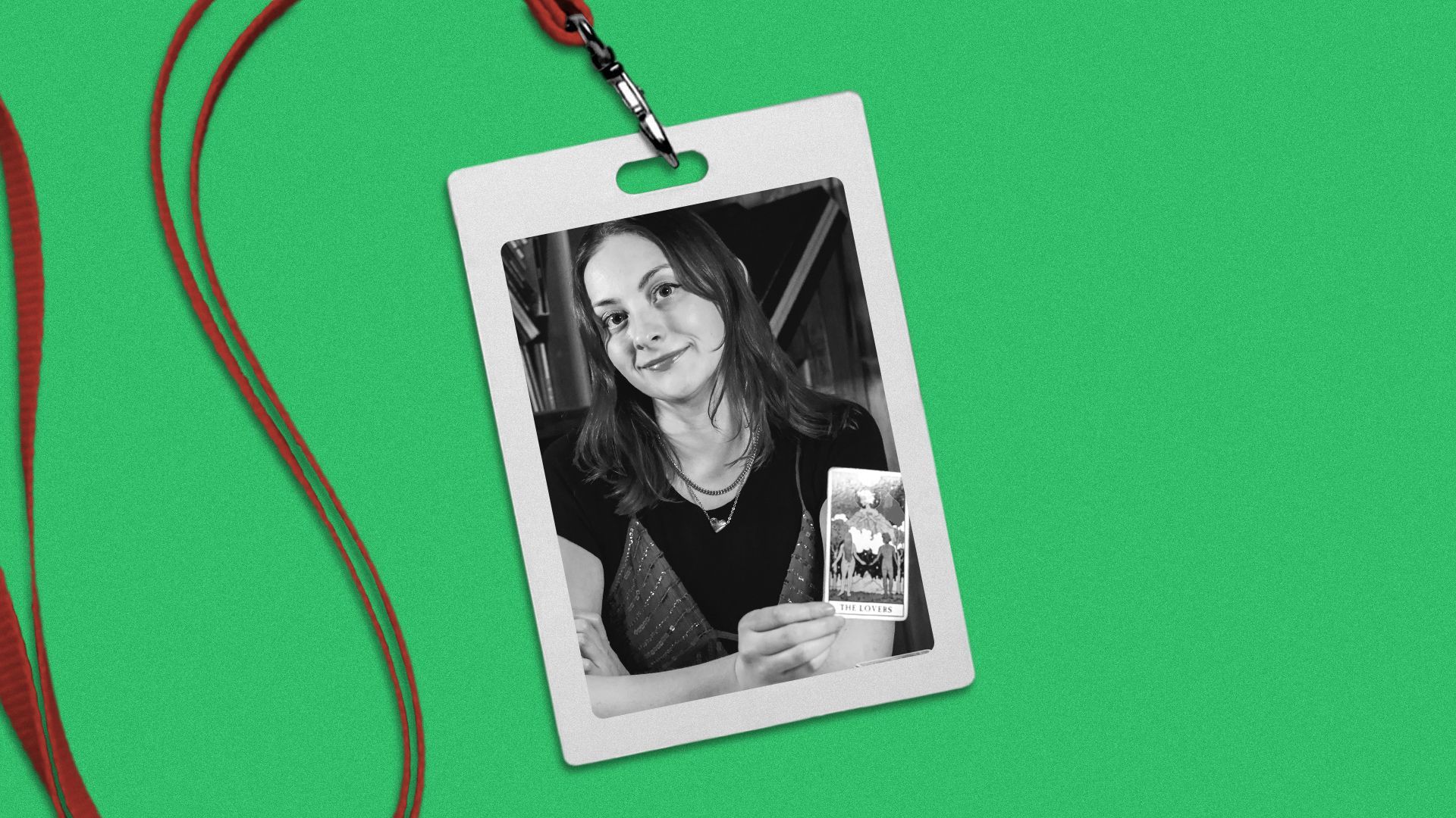 Photo illustration of tarot card reader Skye Marinda