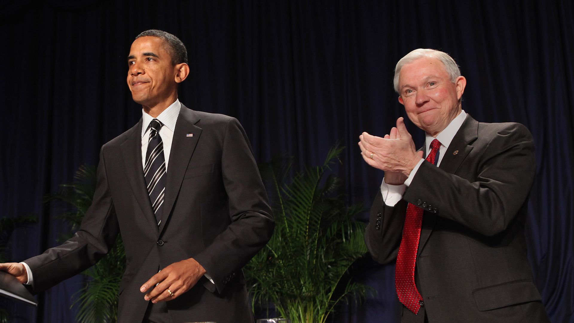Barack Obama and Jeff Sessions.
