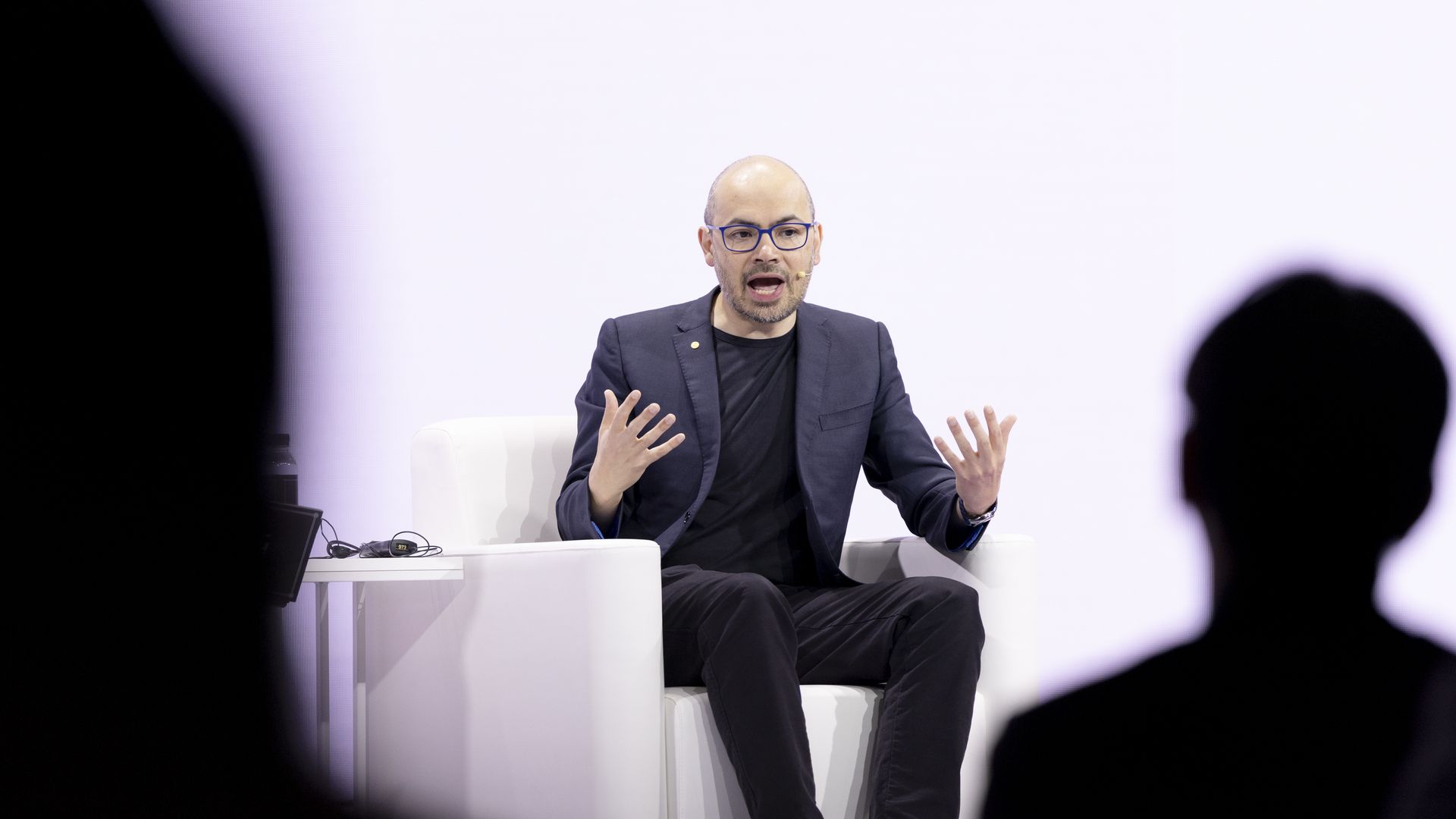 Demis Hassabis speaking at an event earlier this year.