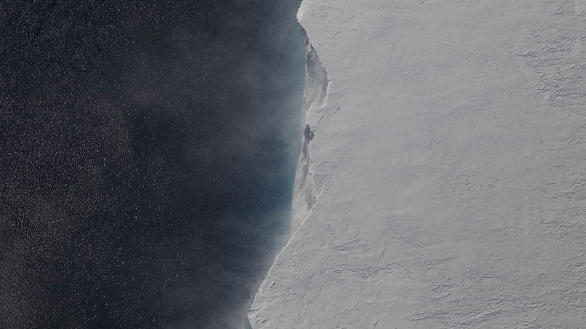 Calving front of the Pine Island Glacier in Antarctica.