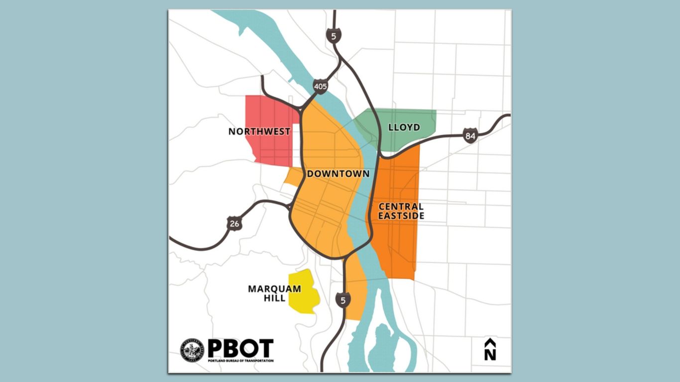 PBOT expands evening paid parking in Central Eastside - Axios Portland