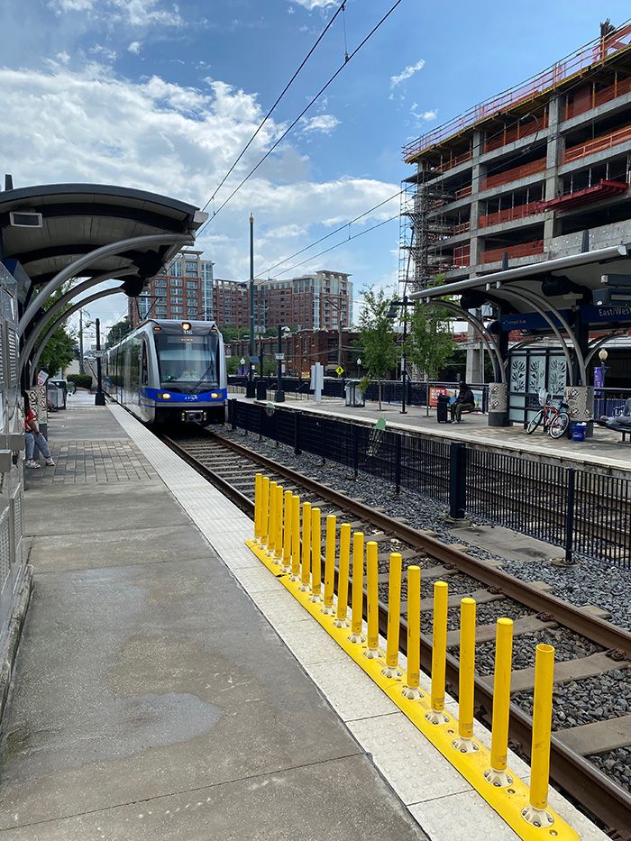 The Blue Line light rail in Charlotte