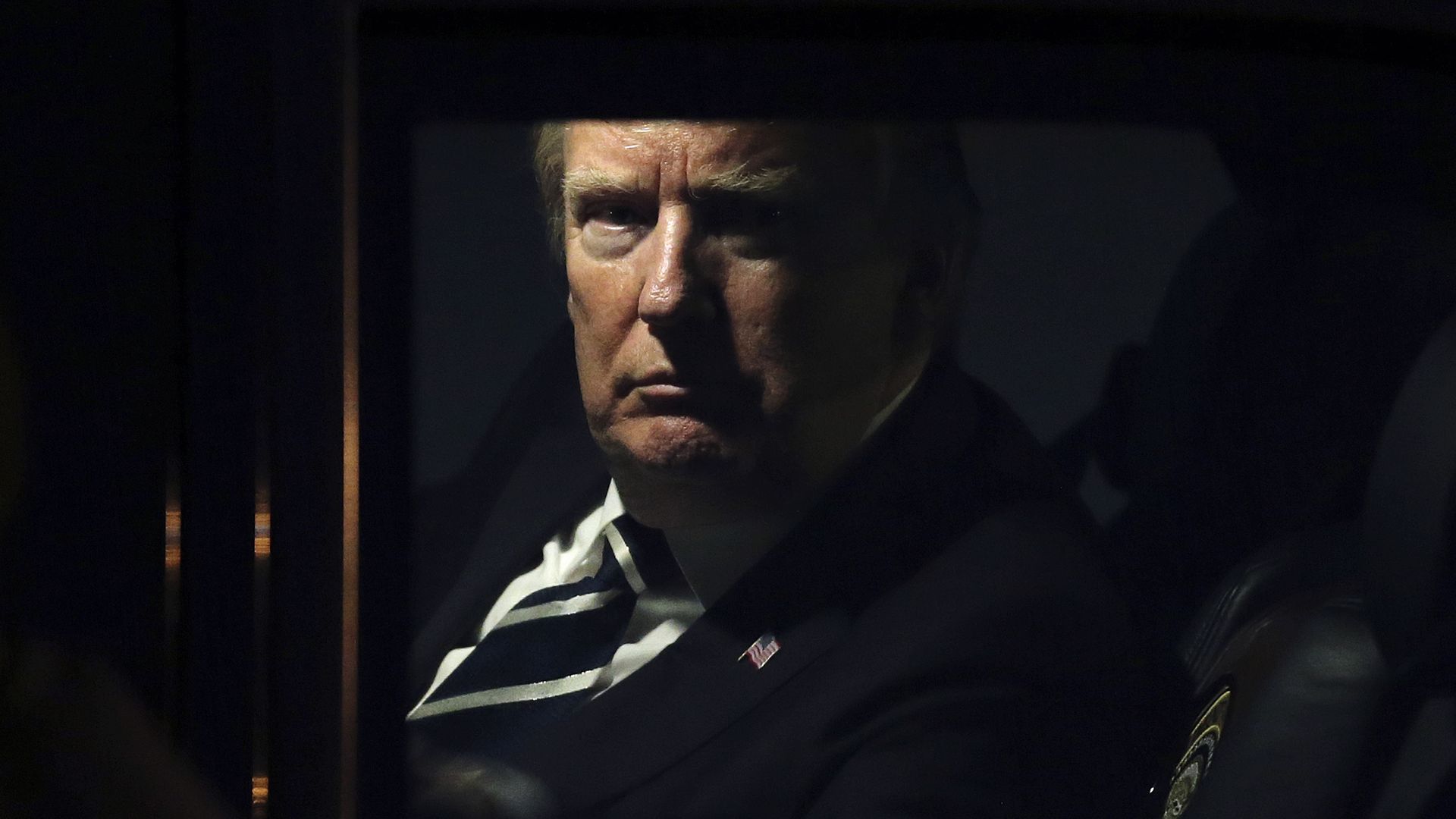 Donald Trump in the dark. 