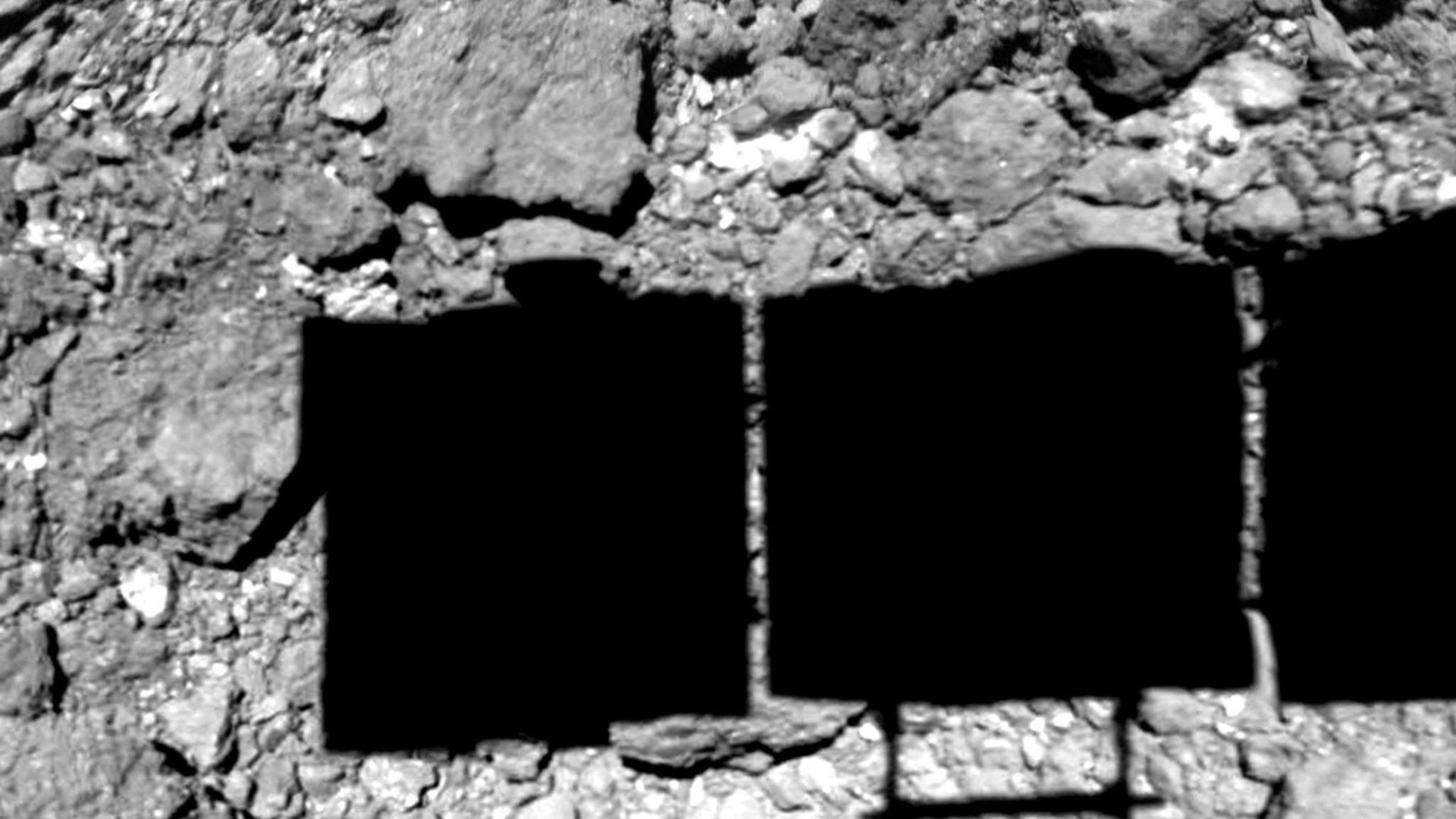 A shadow on an asteroid 