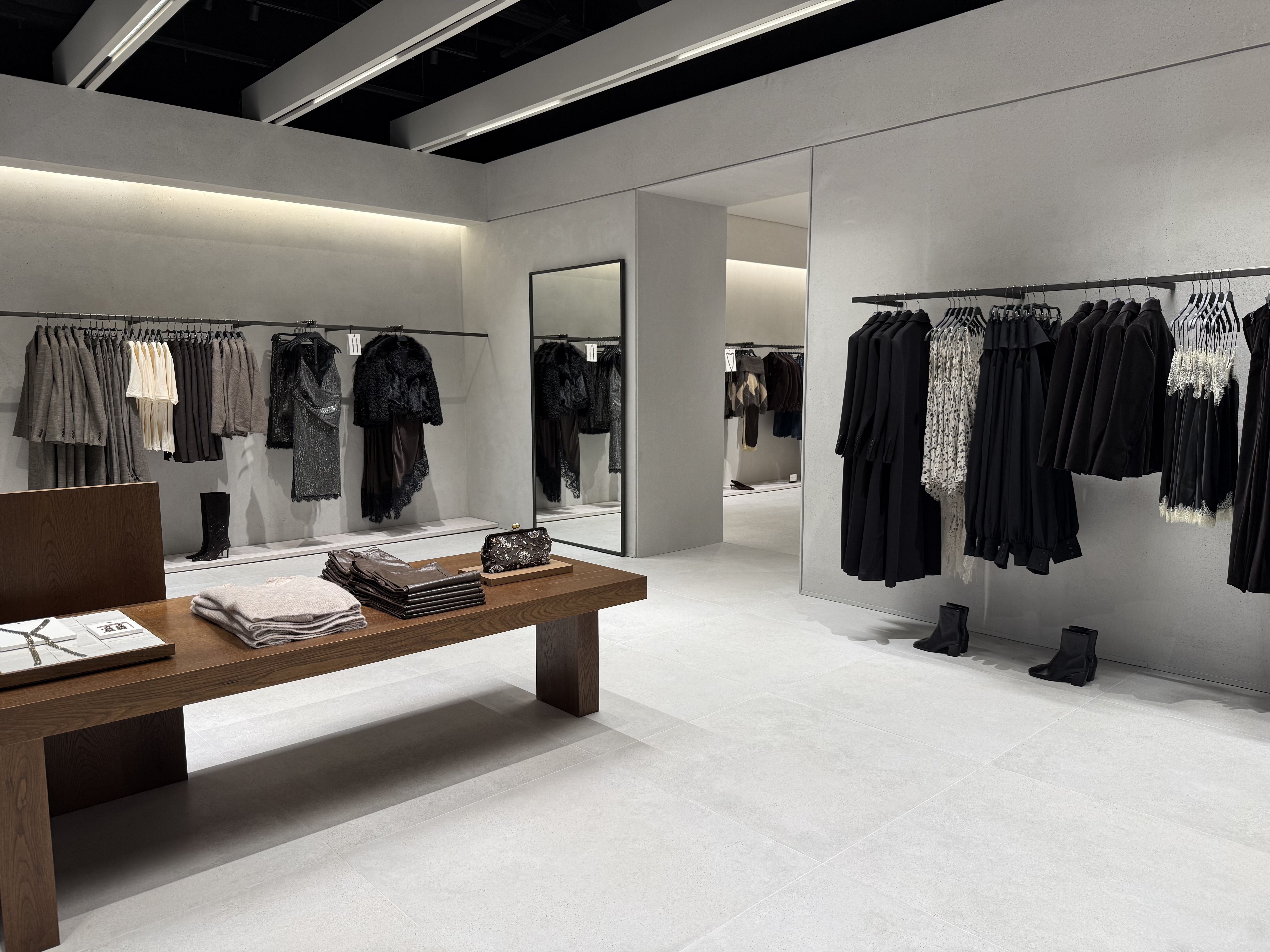 Women's elevated collection on the ground floor.