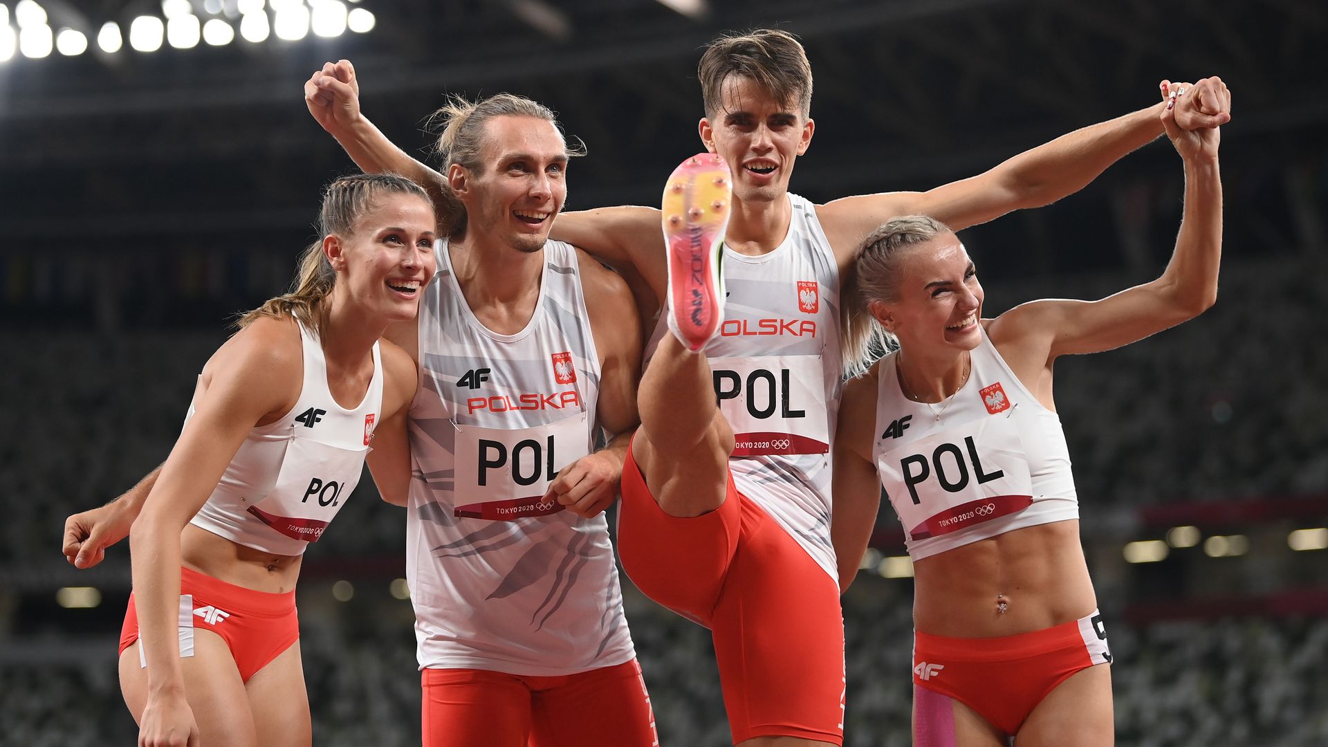 Picture of the Polish track and field mixed relay team