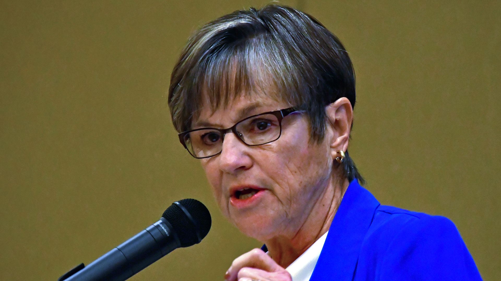 Democratic Governor of Kansas Laura Kelly delivers the keynote speech at today's Emporia State University Constitution Day 