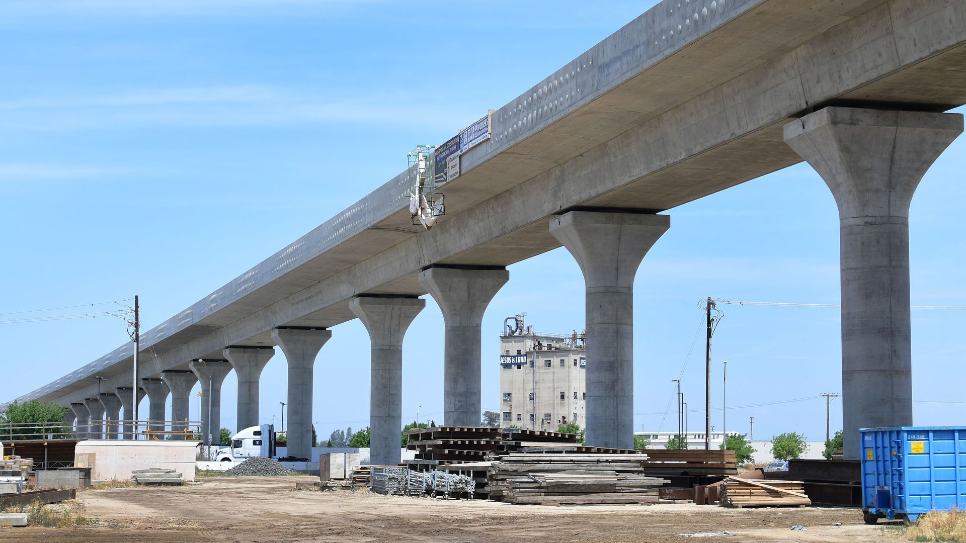 High speed rail construction near Fresno