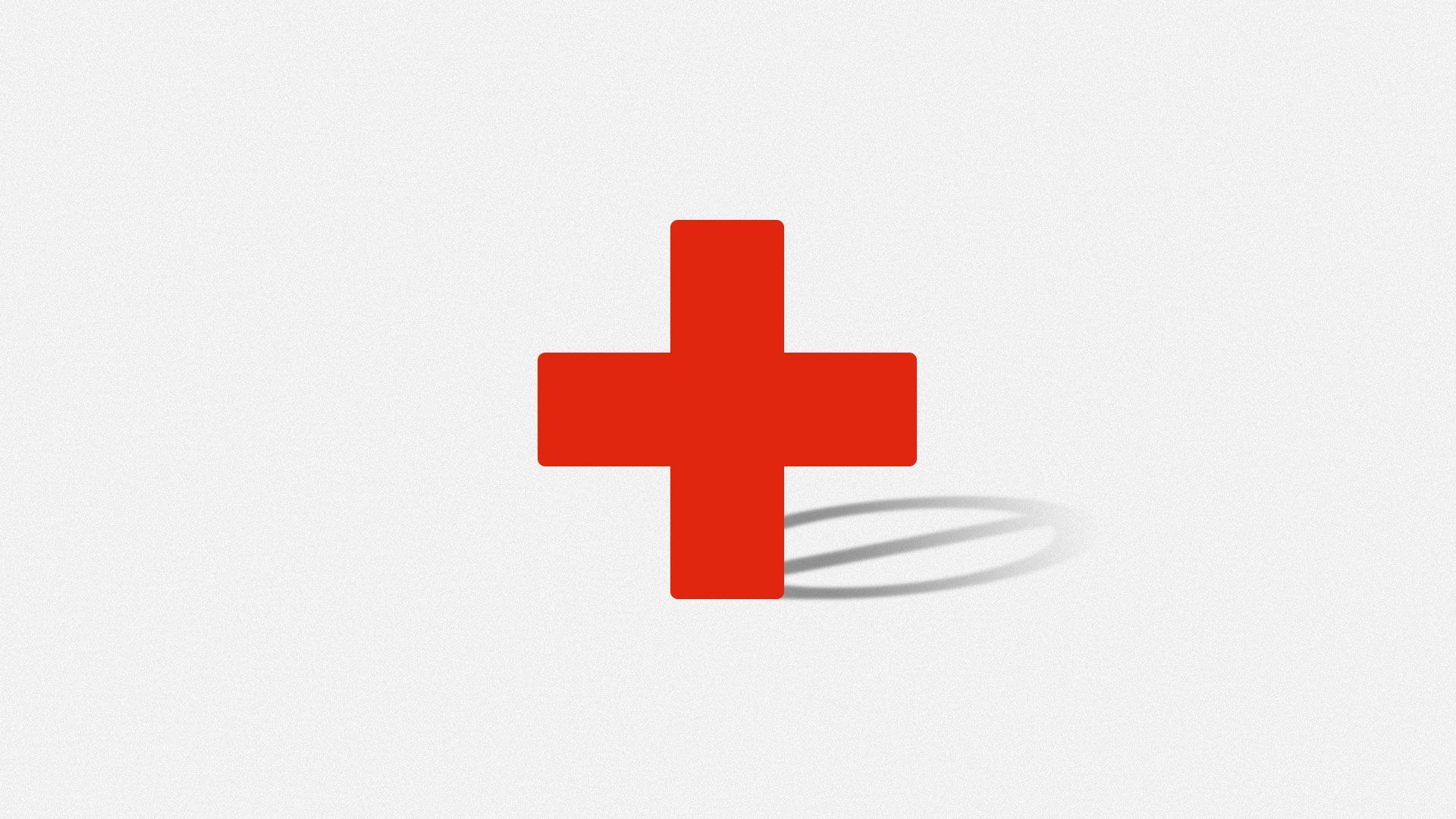 Illustration of a health plus with a cross-out symbol as its shadow.