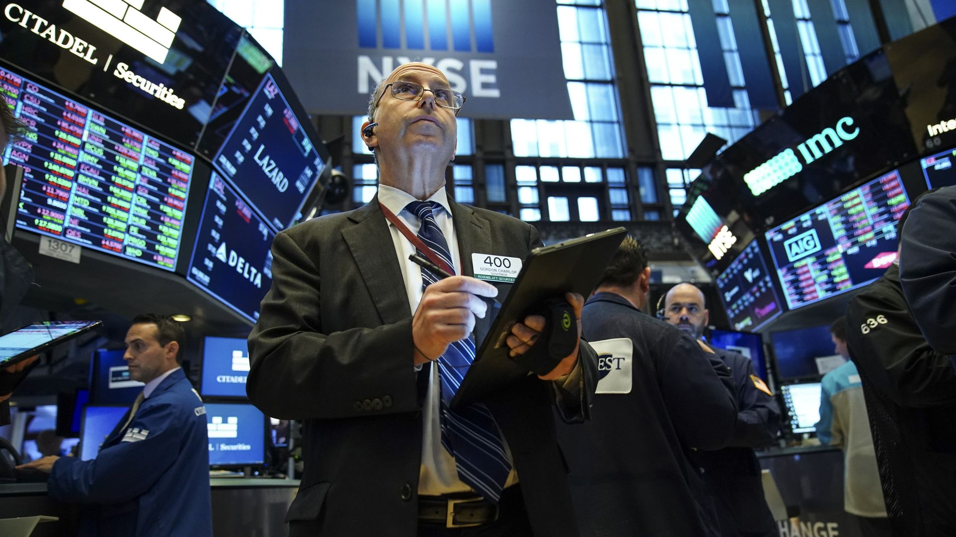 The floor of the New York Stock Exchange last month