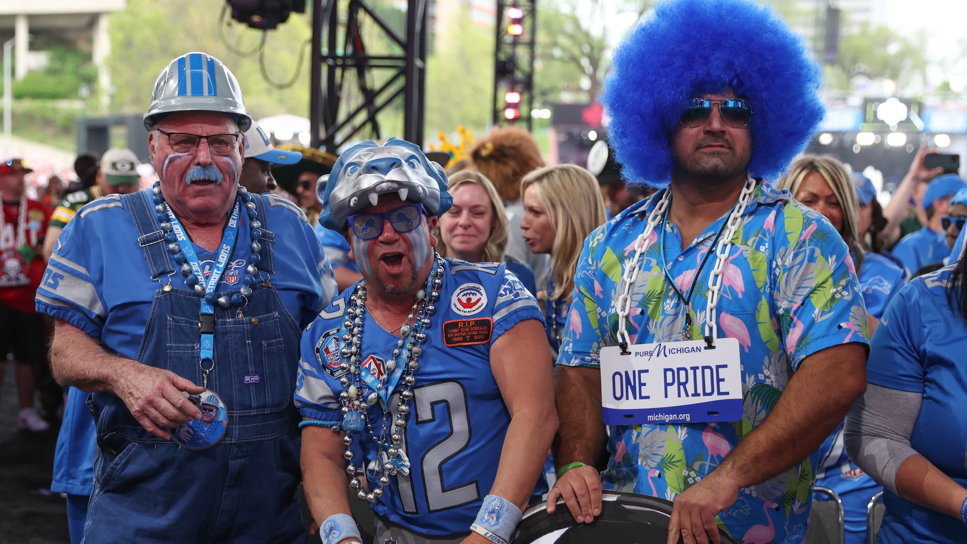 Lions fans at the 2023 NFL Draft in Kansas City. 