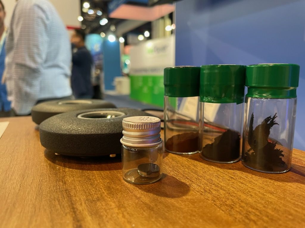 A speaker made of rare-earth-free magnets at the Consumer Electronics Show