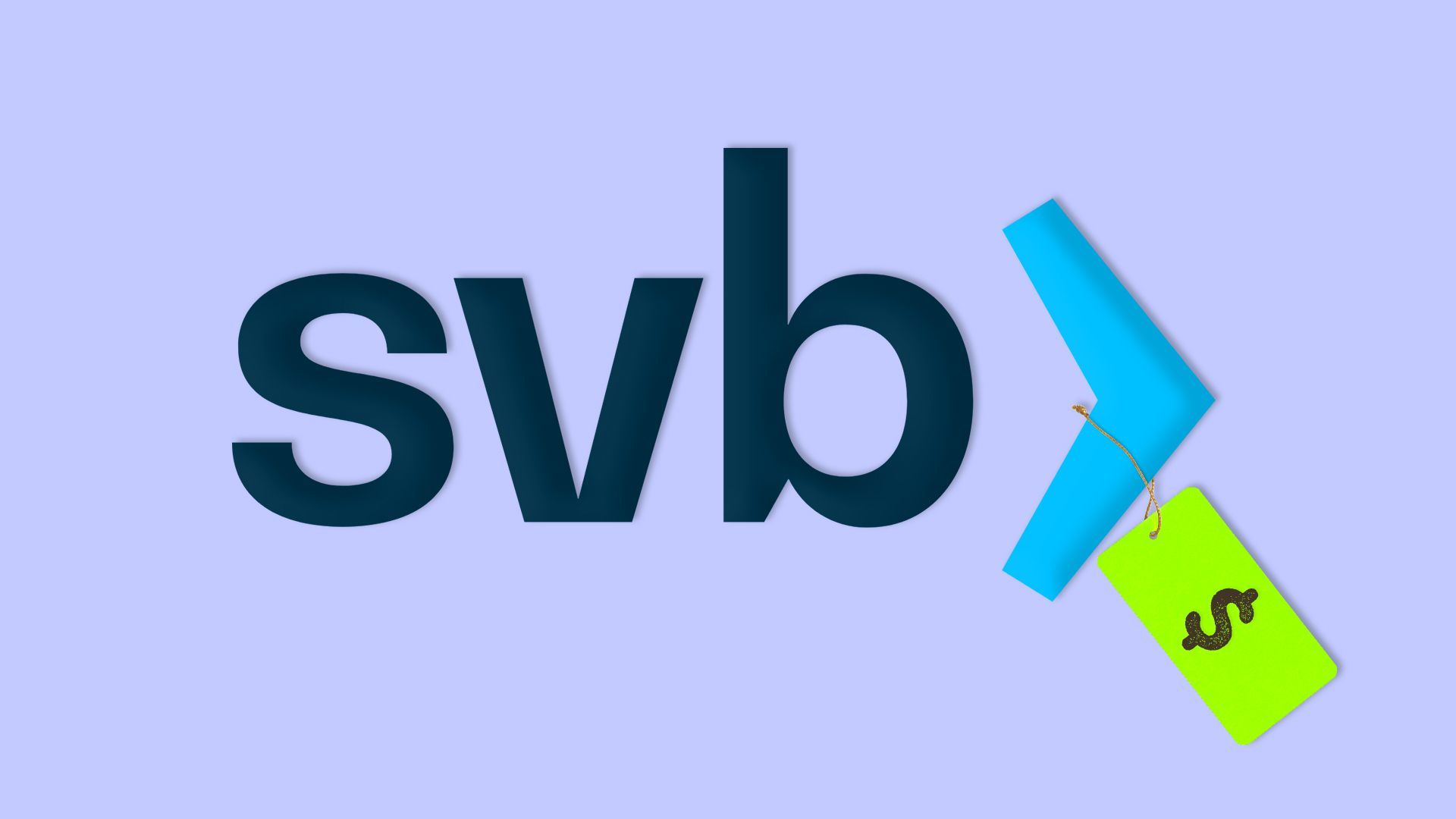 Illustration of the Silicon Valley Bank logo with a price tag.