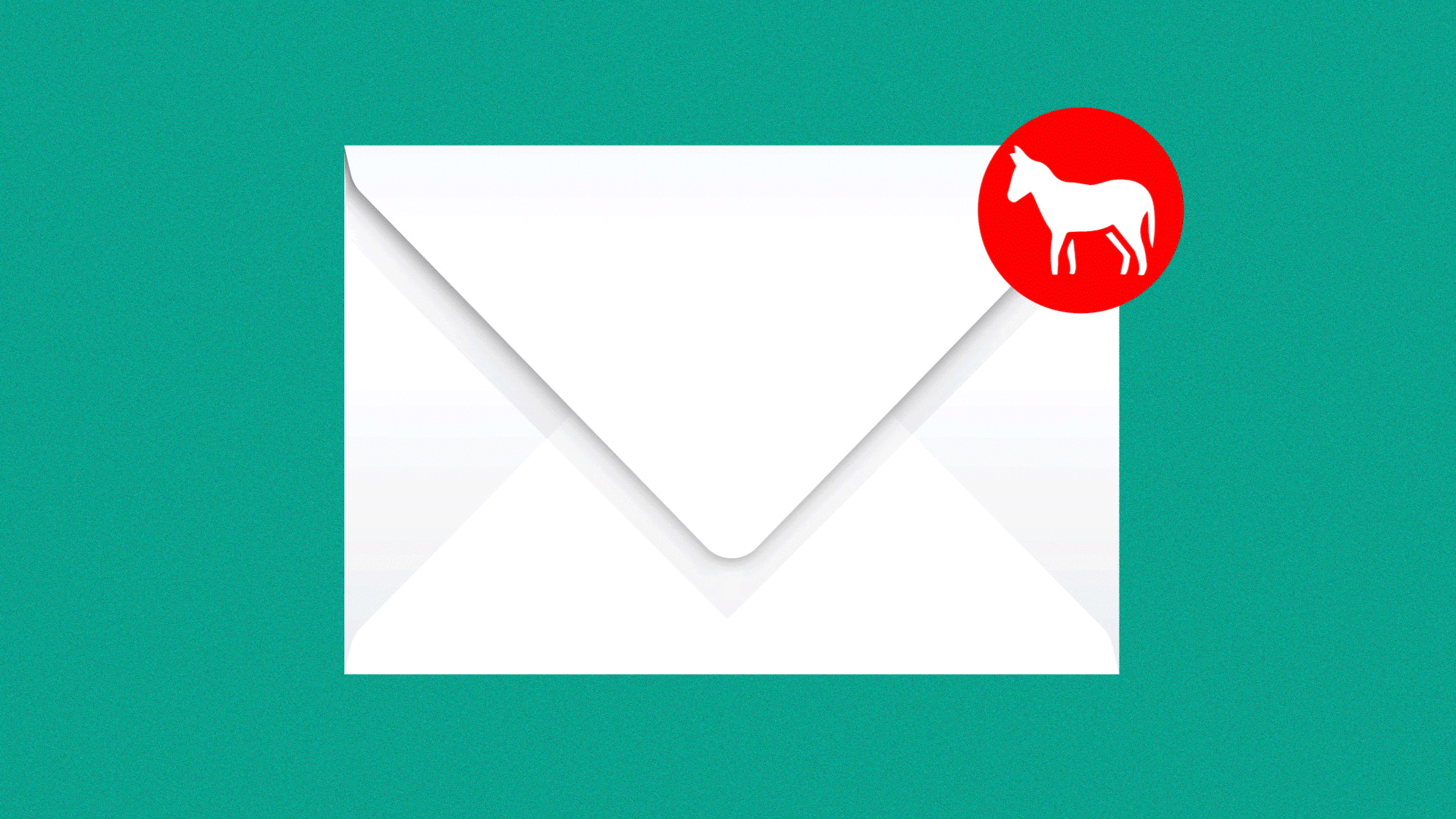 An animated illustration of an email with an alternating elephant and donkey.