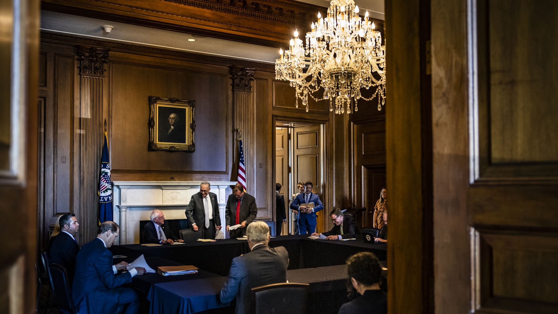 The Majority Leader and Democrats on the Senate Budget Committee are meeting to discuss how to move forward with the Biden Administrations budget proposal.