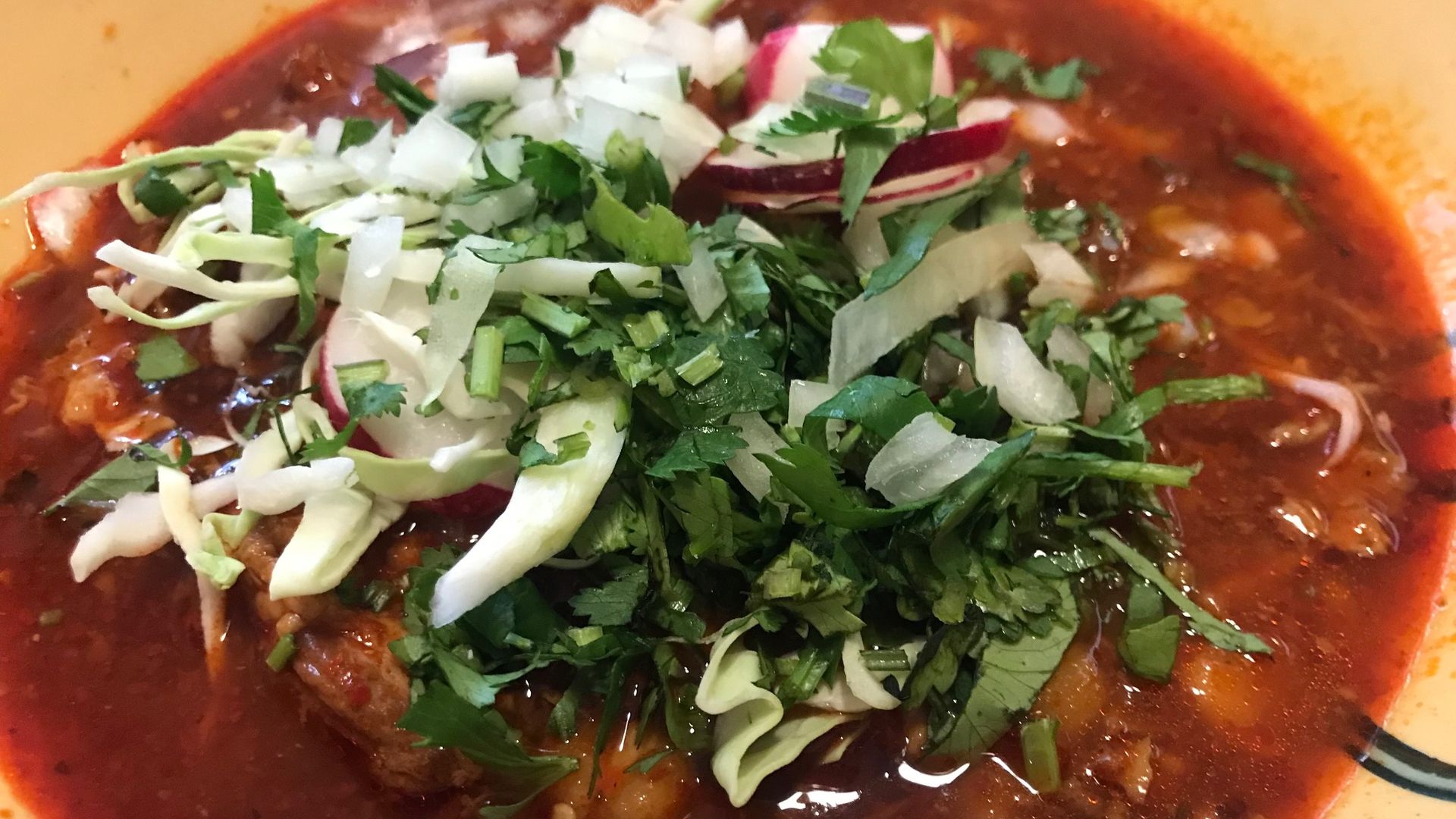 The pozole from El Tacorrido