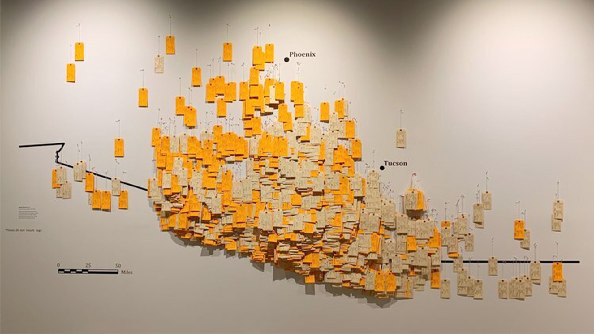 Toe tags represented each migrant who died at the U.S-Mexico border. 