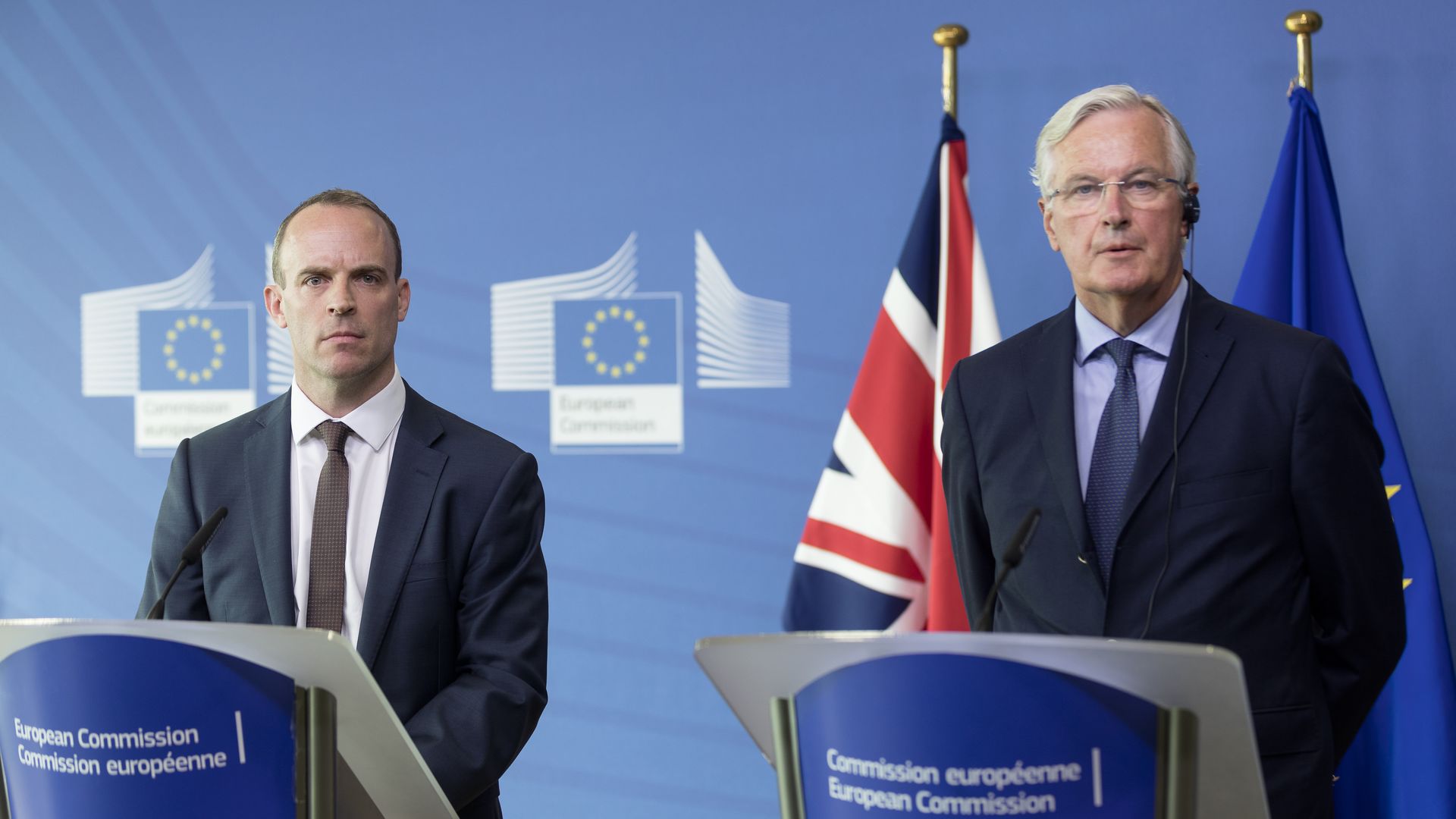 Dominic Raab and Michel Barnier