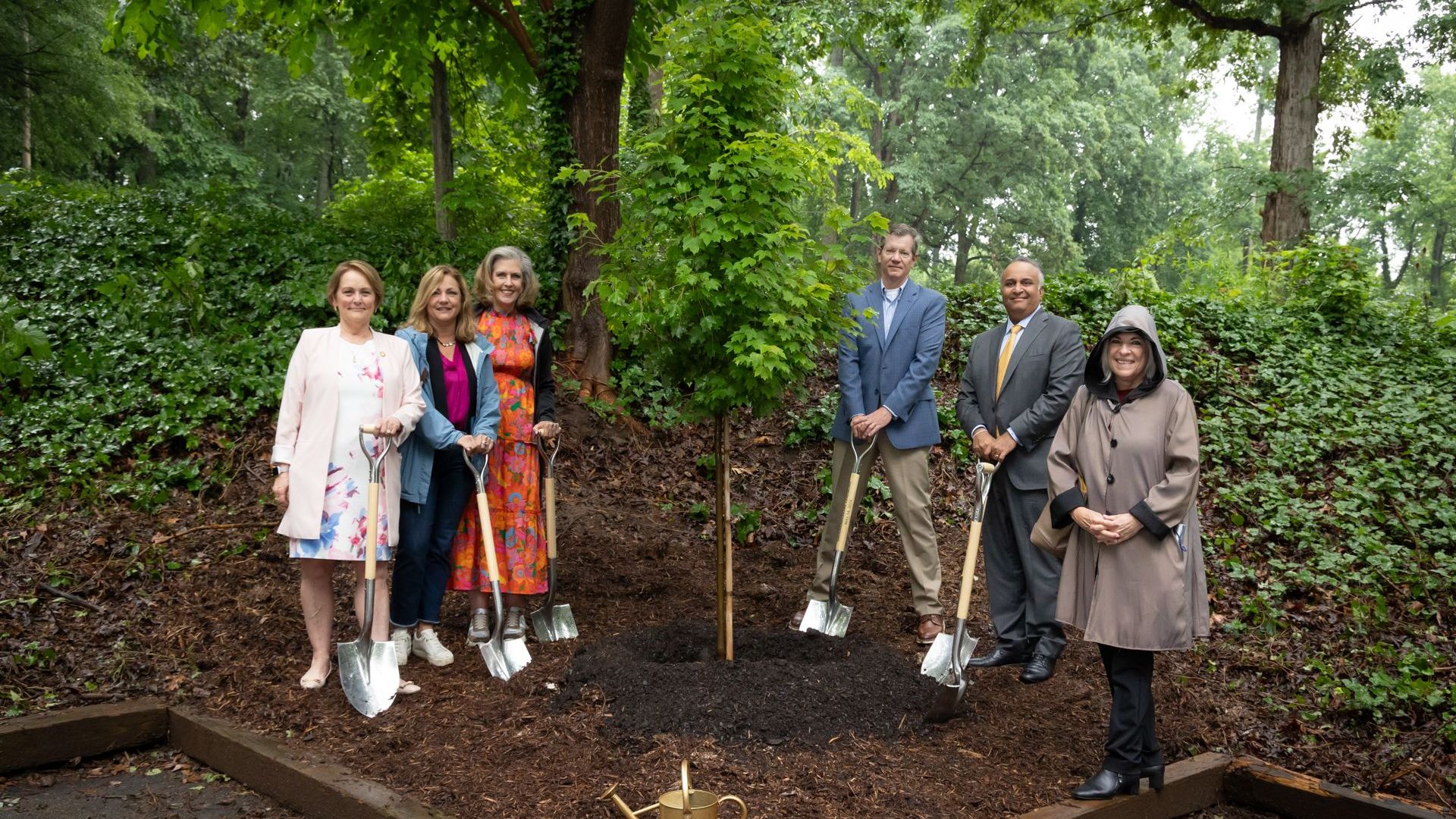 Discovery Place stakeholders plant ceremonial tree