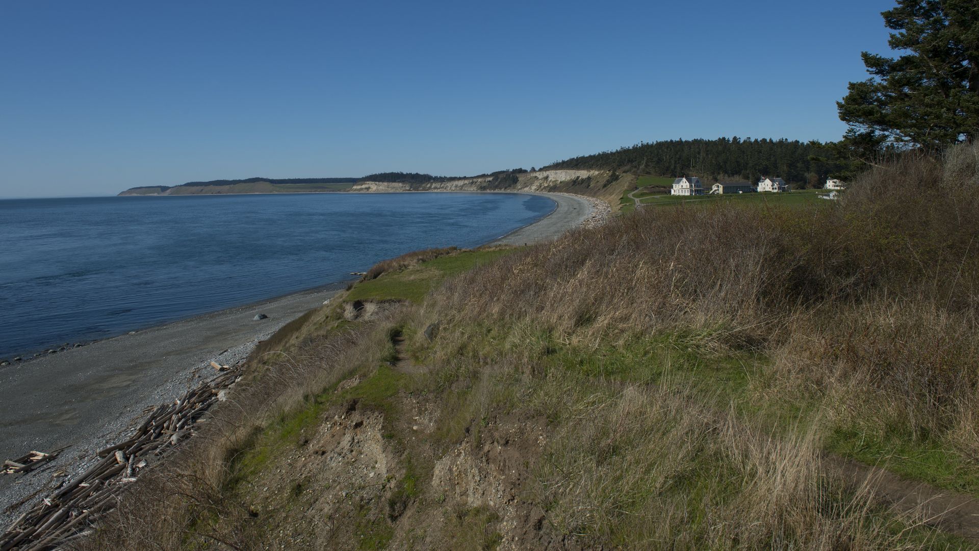 Beach at Fort Casey State Park on Whidbey Island, Washington State.