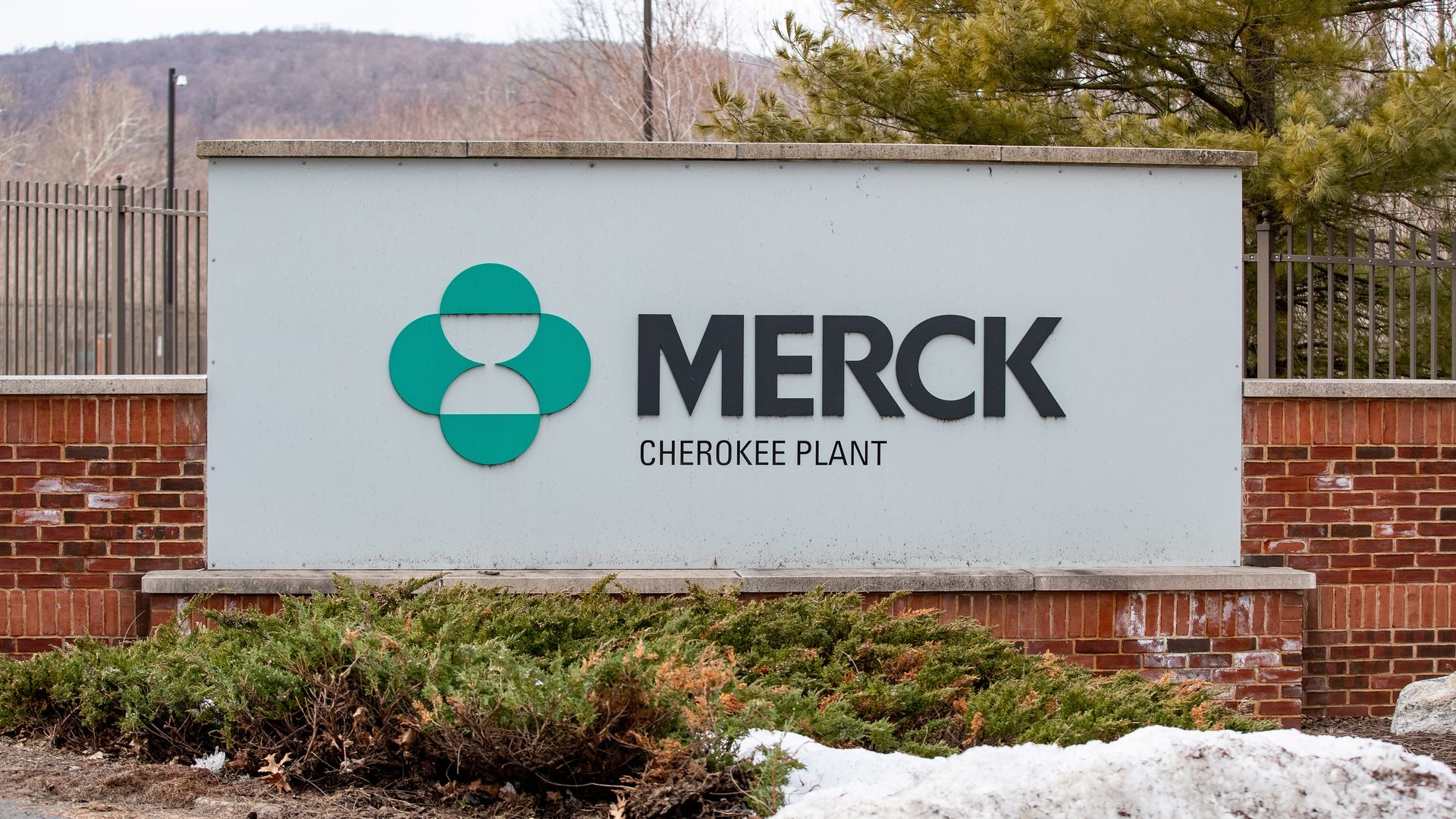 A signage seen outside Merck Cherokee Plant in Riverside, Pennsylvania 
