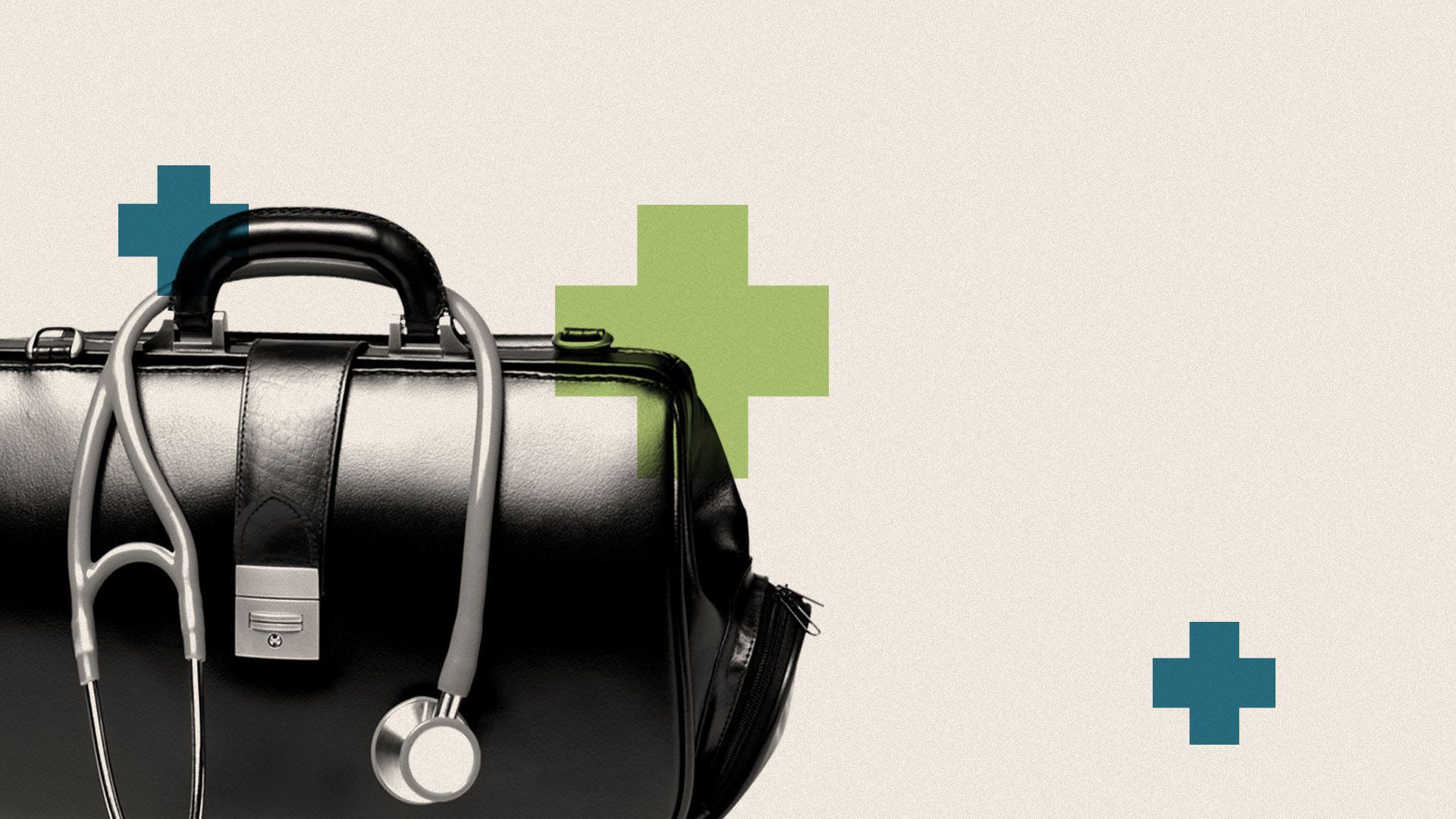 Medical briefcase with a stethoscope