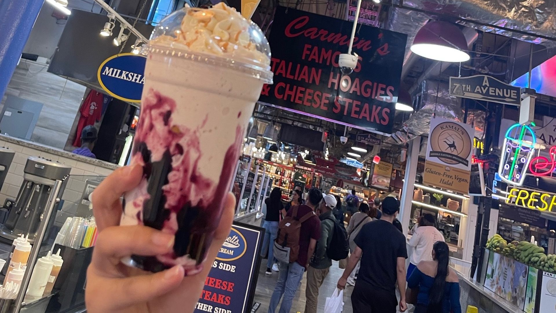 The new "Brevity Blue" specialty shake at Bassetts Ice Cream in Reading Terminal Market.