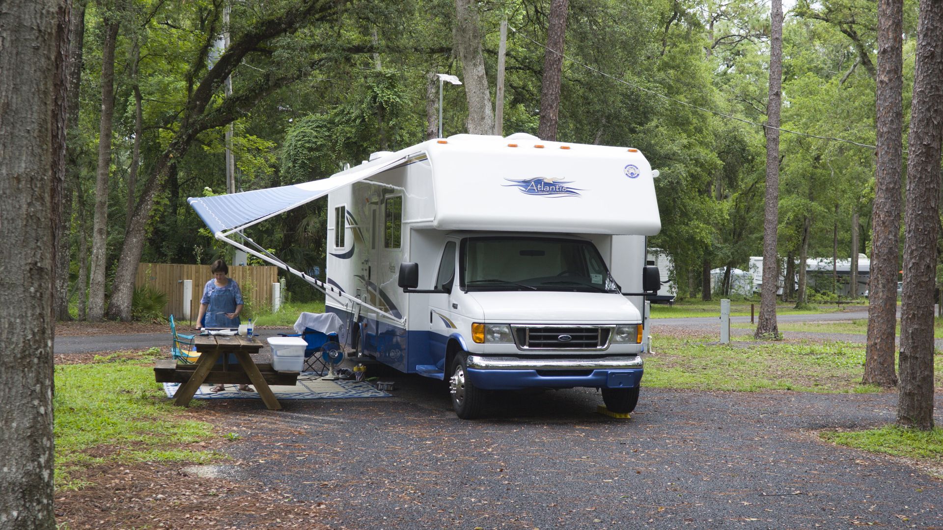 A motorhome at Hillsborough River State Park.