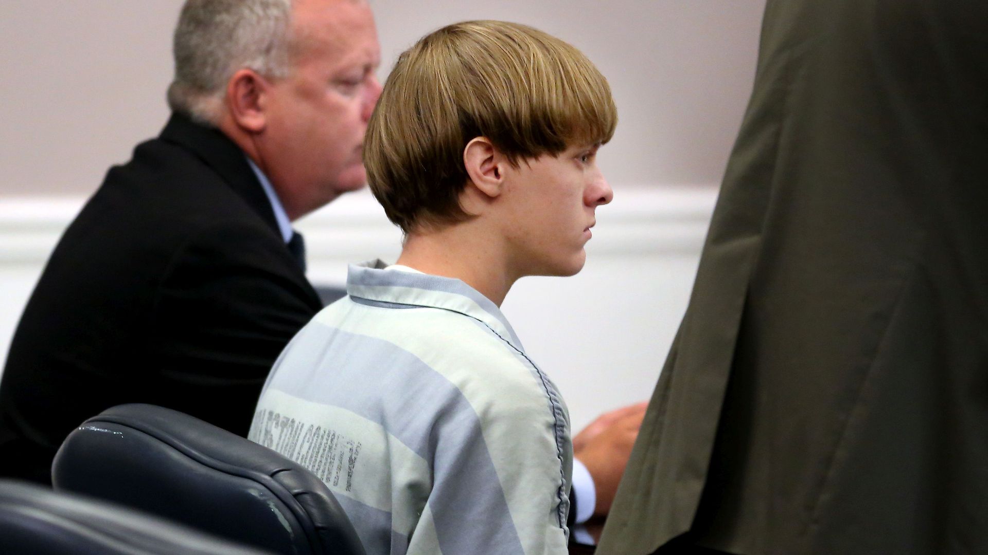 Dylan Roof appearing in court in July 2015 in Charleston, South Carolina.