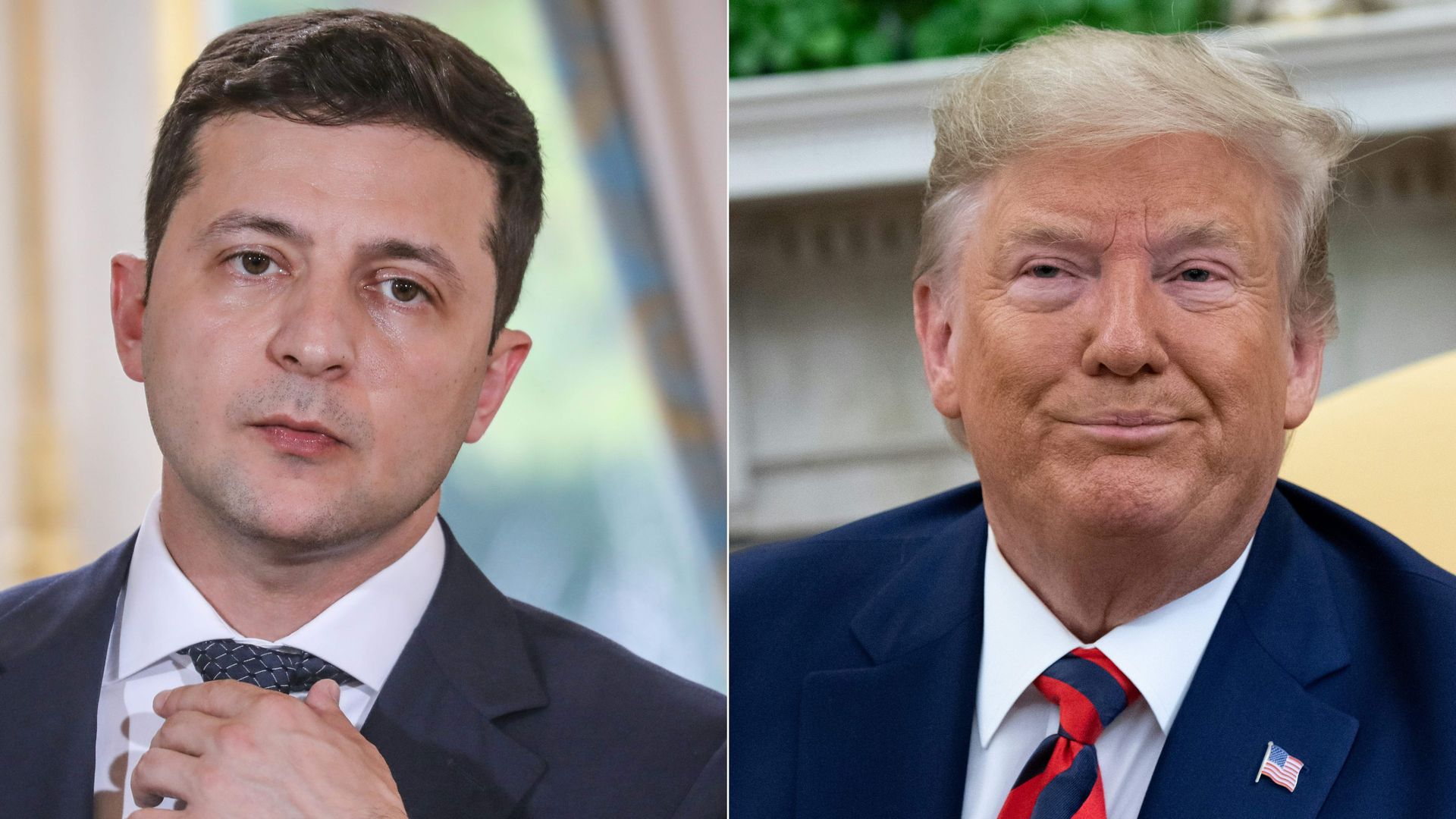 Ukrainian President Volodymyr Zelensky and President Trump