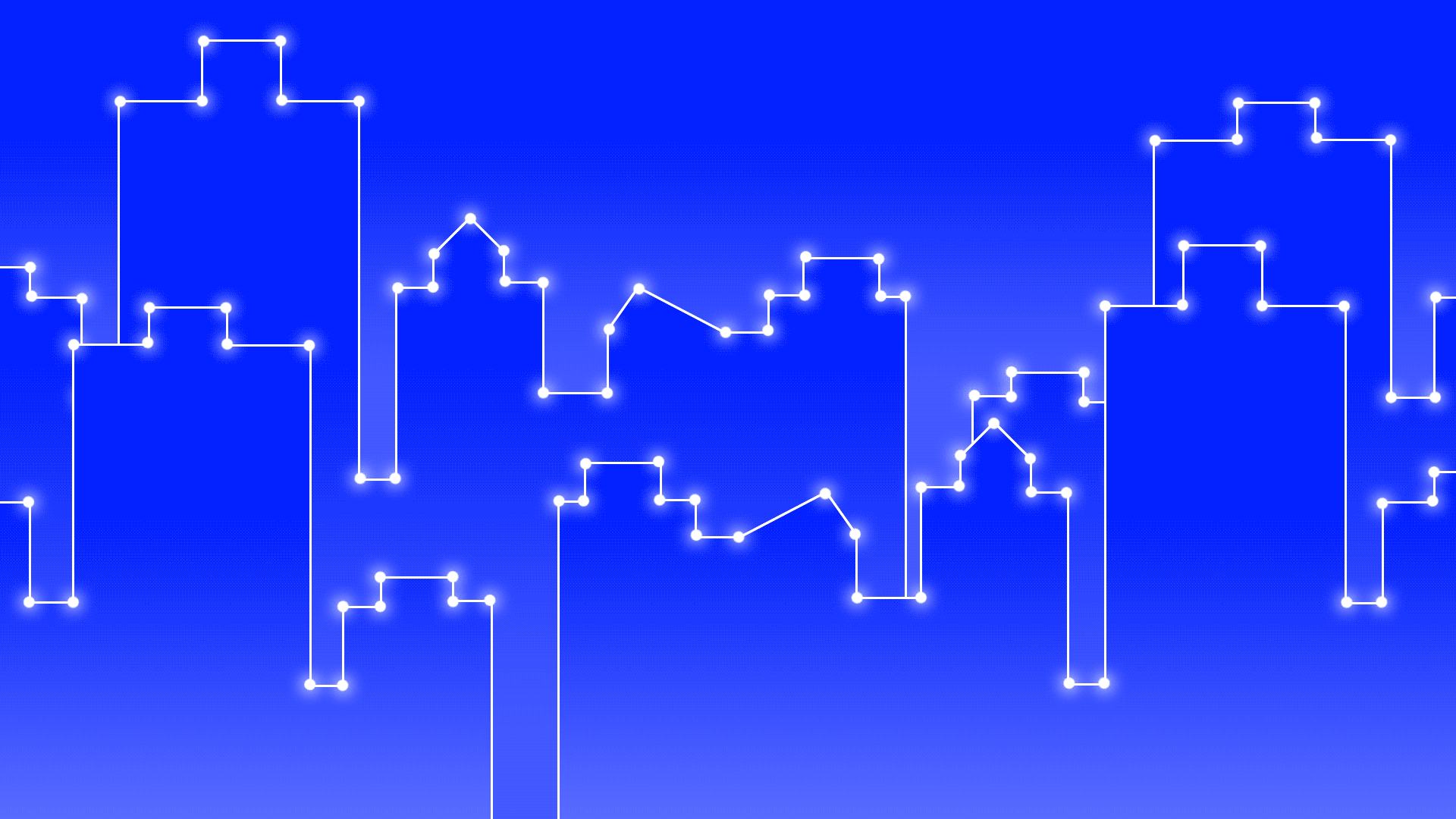 A city skyline that looks like a circuit board