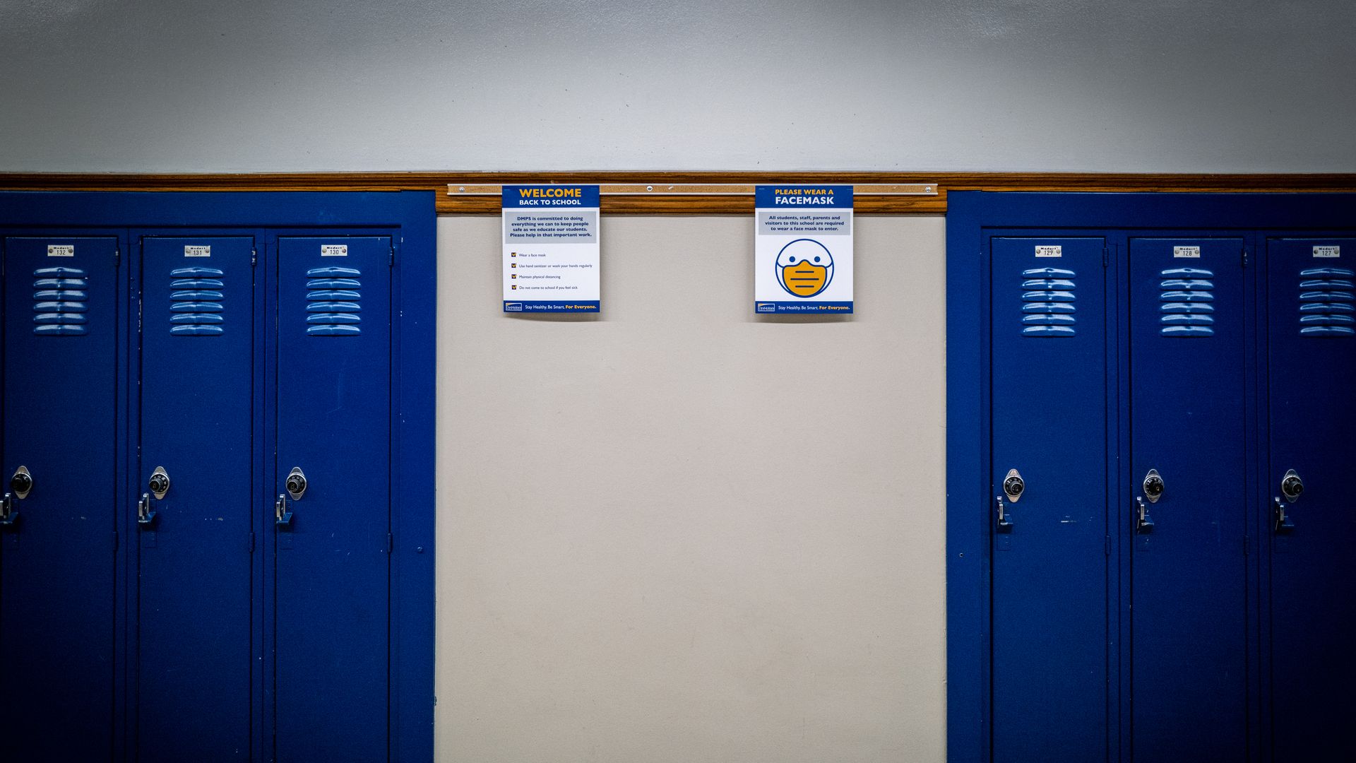 An image of lockers at Callanan Middle School in Des Moines.