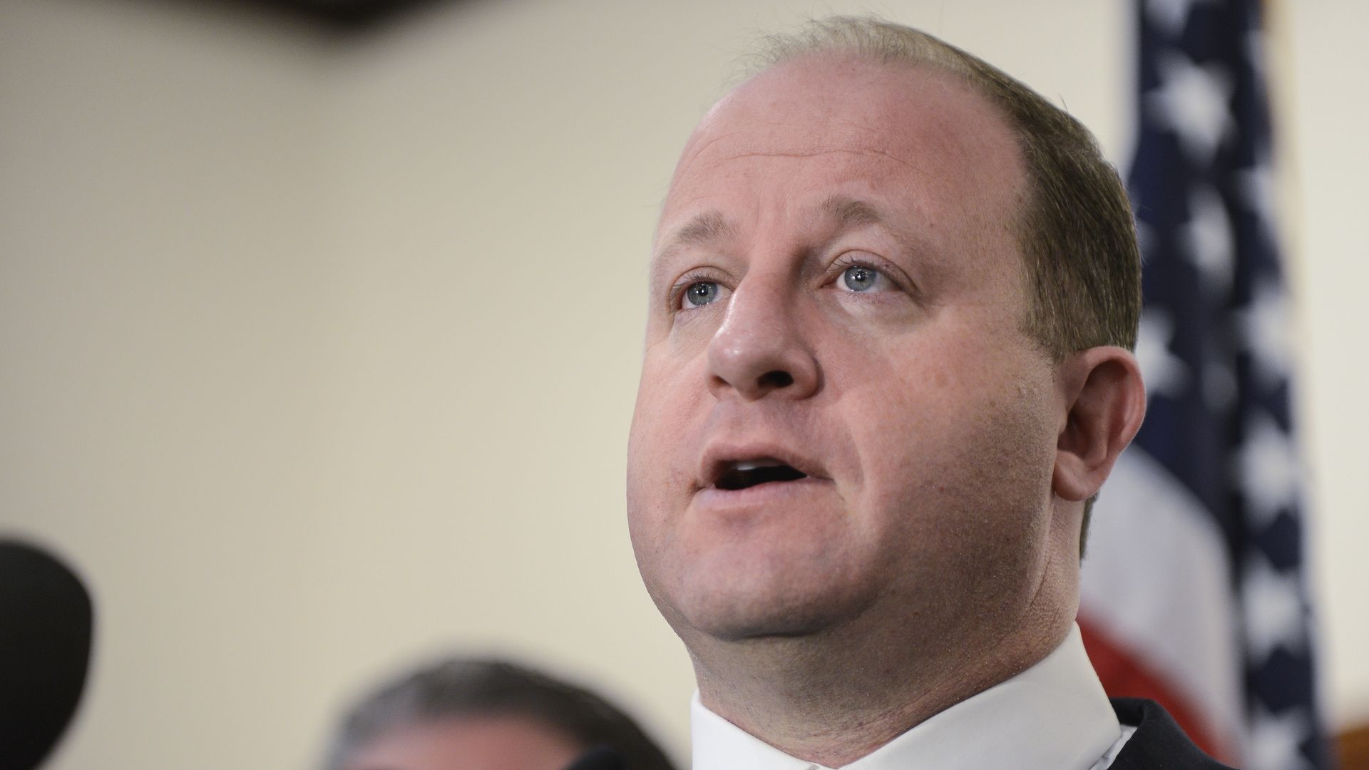 Colorado governor Jared Polis speaks to the media regarding the shooting at STEM School Highlands Ranch during a press conference on May 8, 2019 in Highlands Ranch, Colorado.