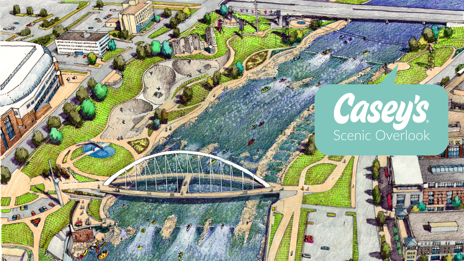 A drawing of Casey's overlook along ICON.