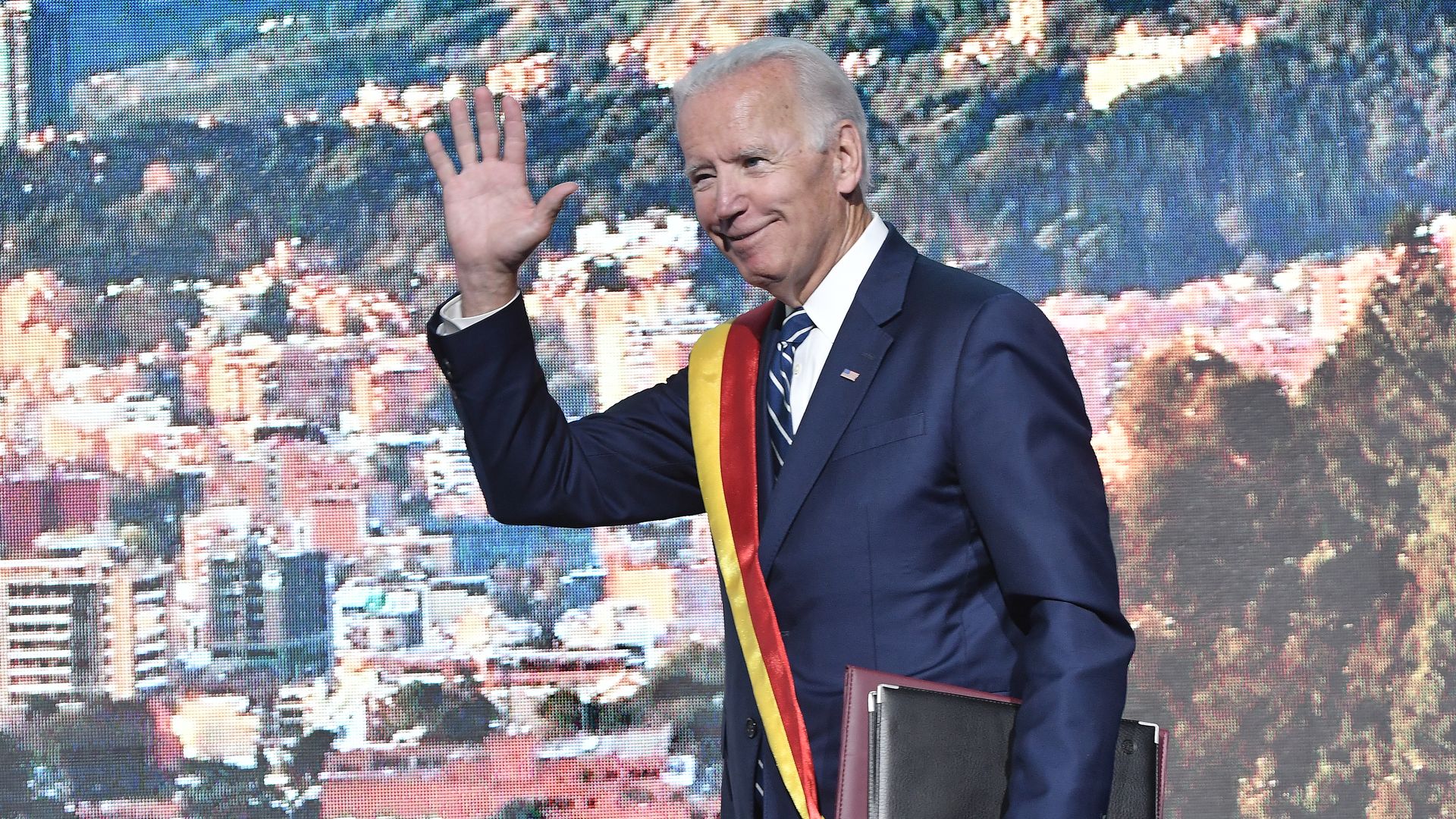 Joe Biden waving.