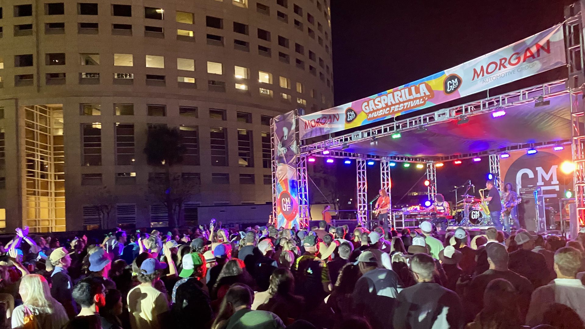 A stage at gasparilla music festival.