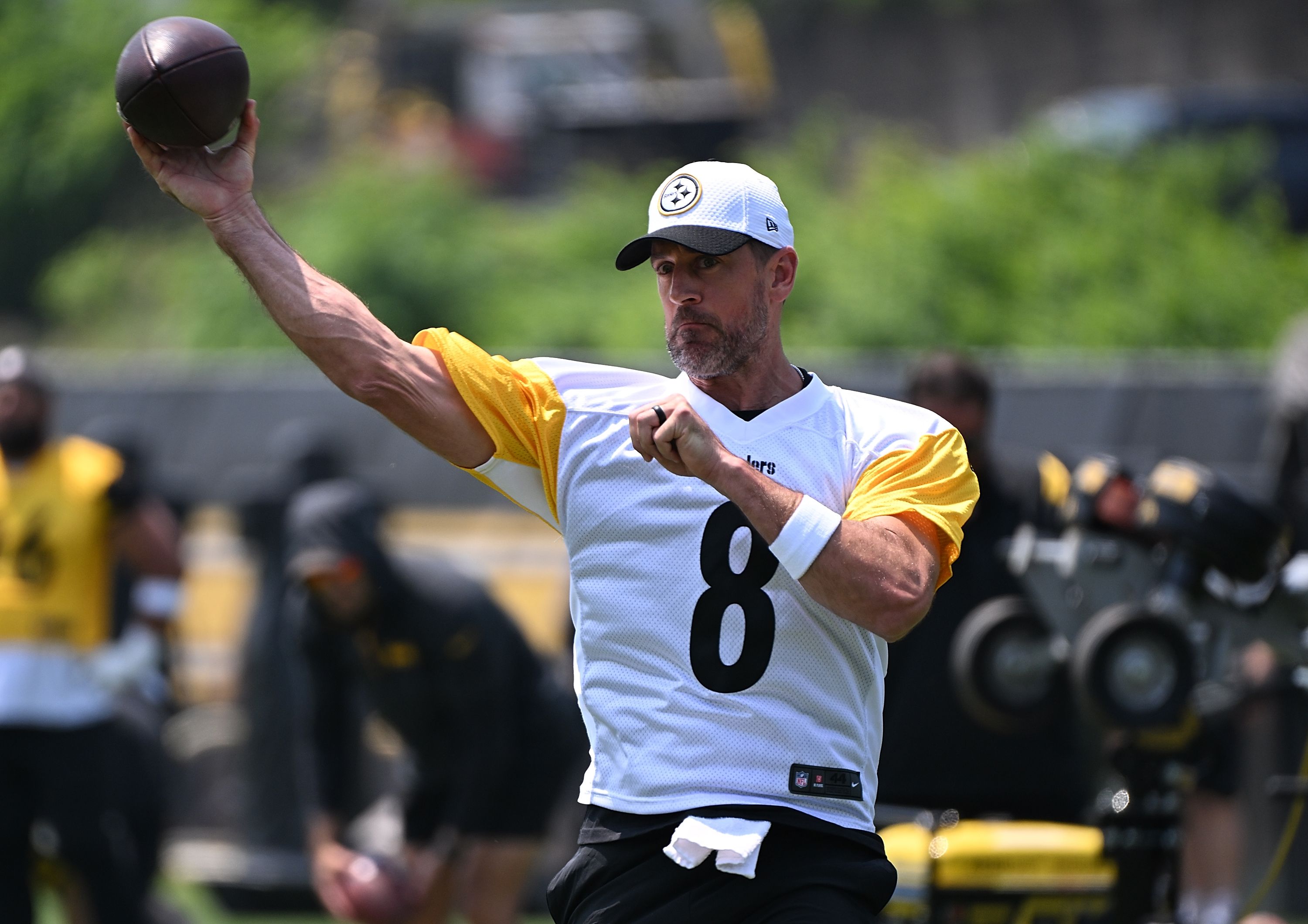 Man throwing football.