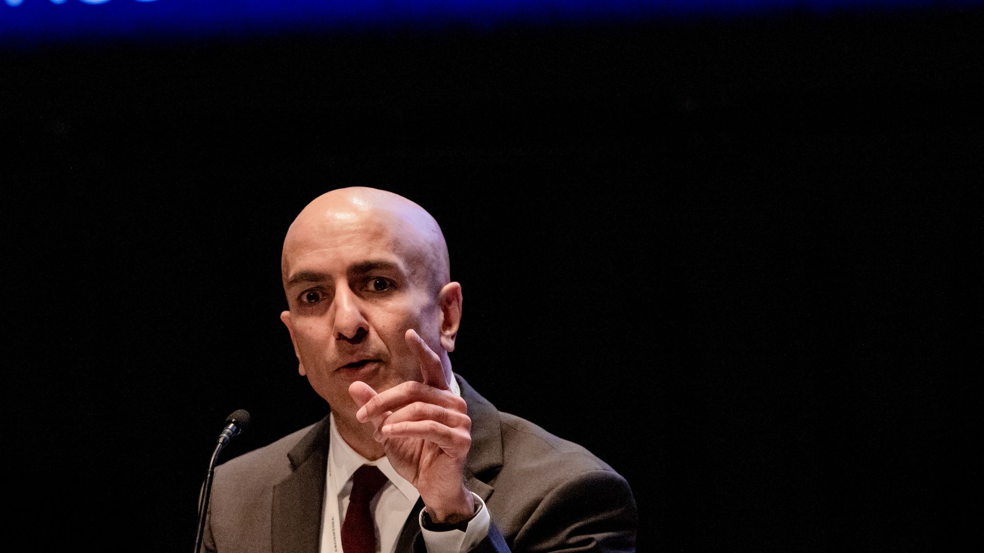 Minneapolis Fed president earlier this year speaking on a panel in Argentina