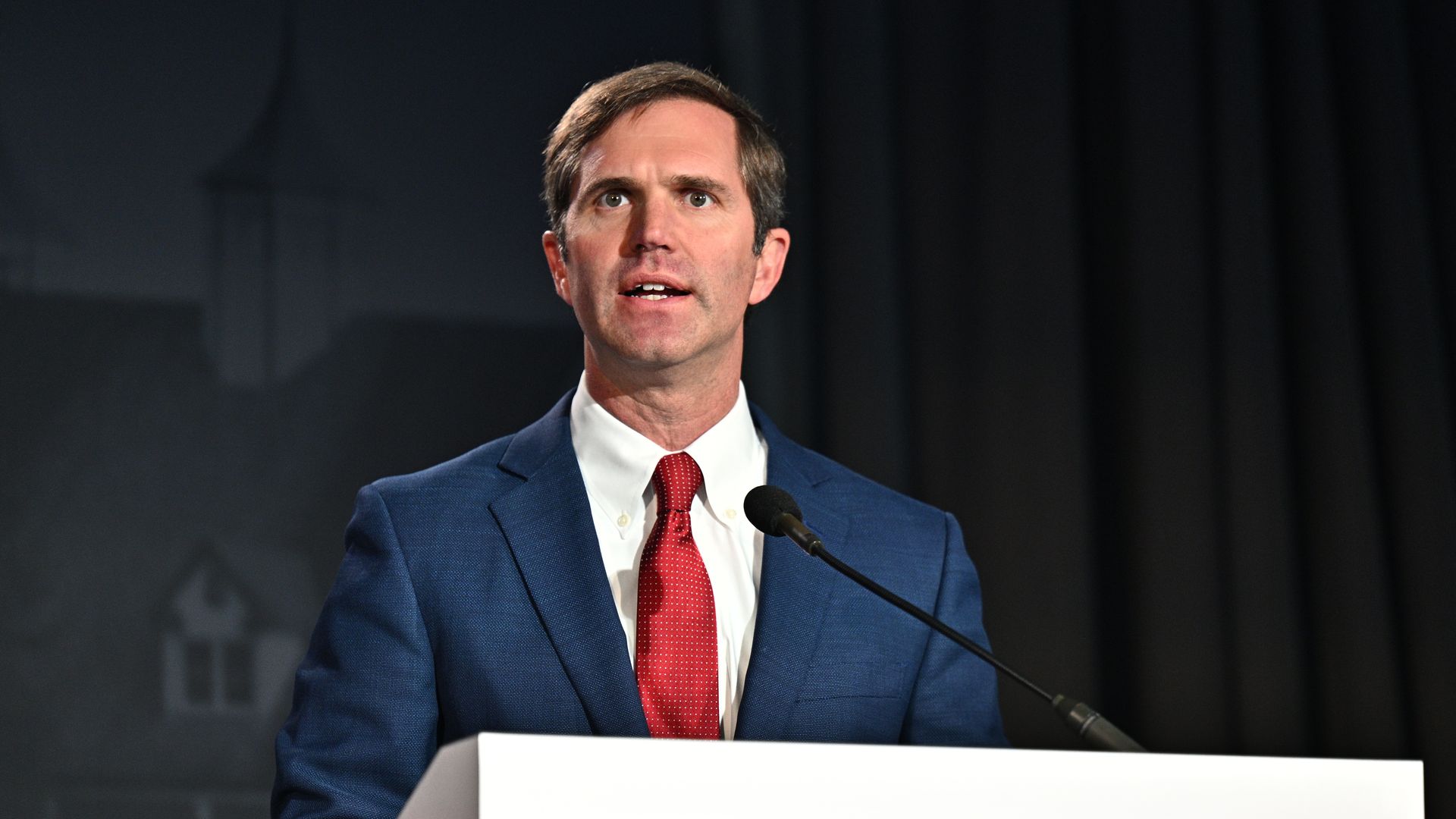Andy Beshear, Governor of Kentucky, Commonwealth of Kentucky, speaks onstage during the 2022 Concordia Lexington Summit - Day 2 at Lexington Marriott City Center on April 08, 2022 in Lexington, Kentucky.