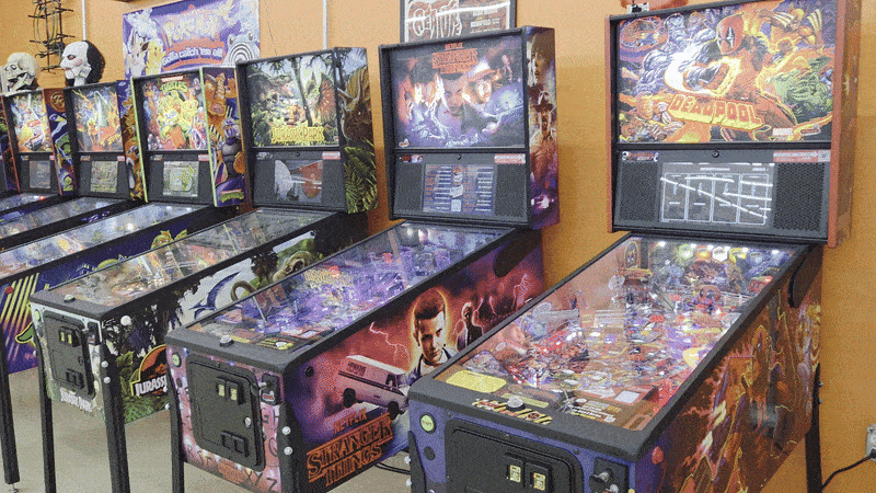 Pinball machines in The Toy Pit