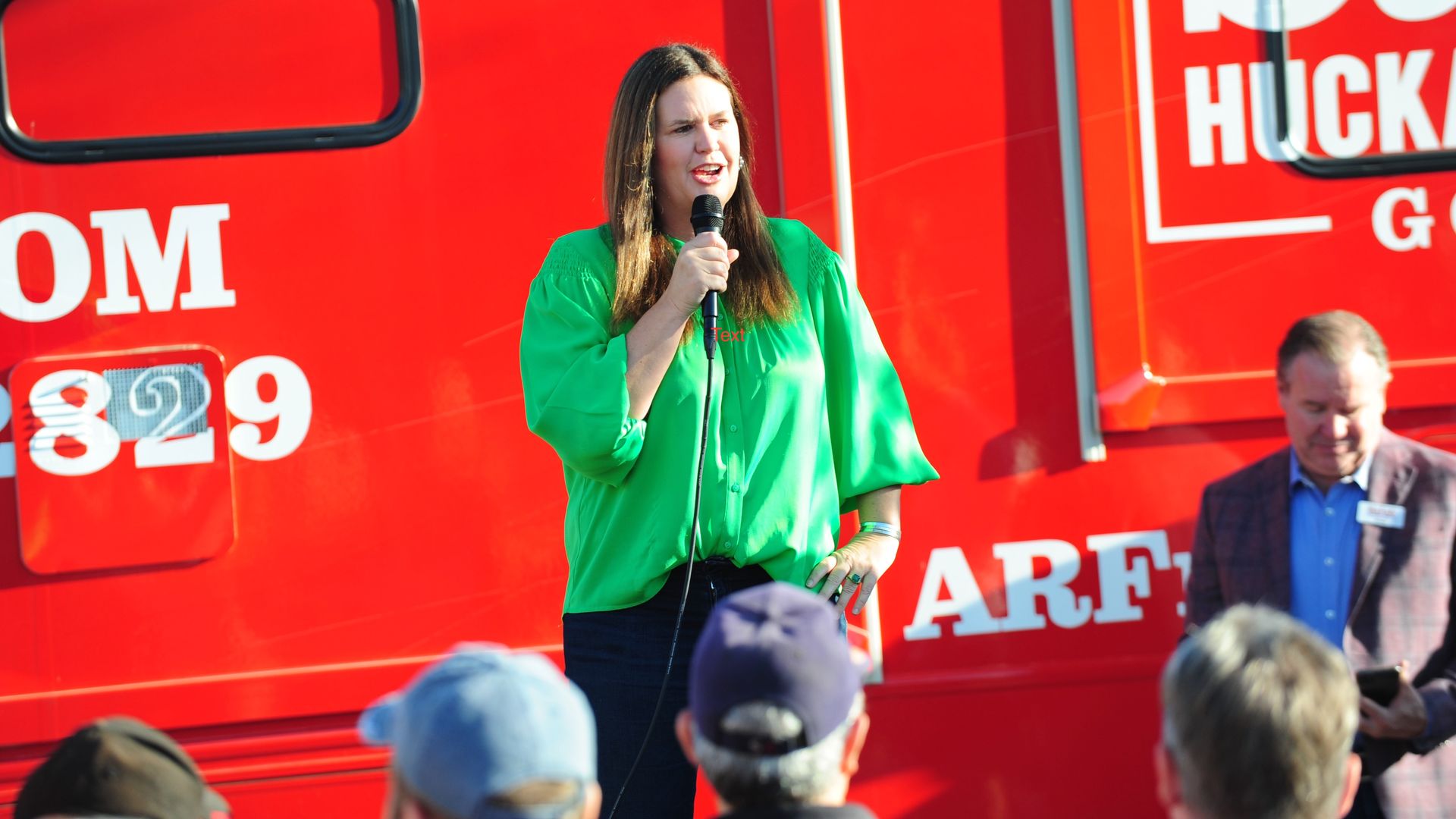 A photo of Sarah Huckabee Sanders at a campaign stop in Bella Vista, Arkansas. 